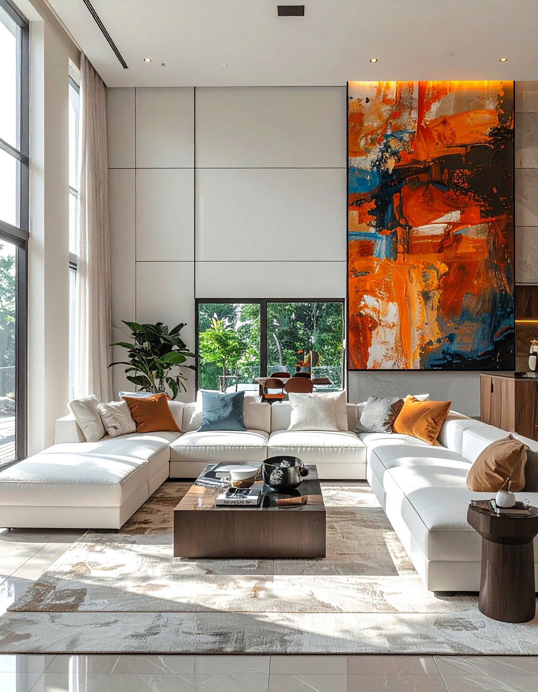 White Couch Living Room with a Sectional for Entertaining - 30 White Couch Living Room Ideas for a Bright Space