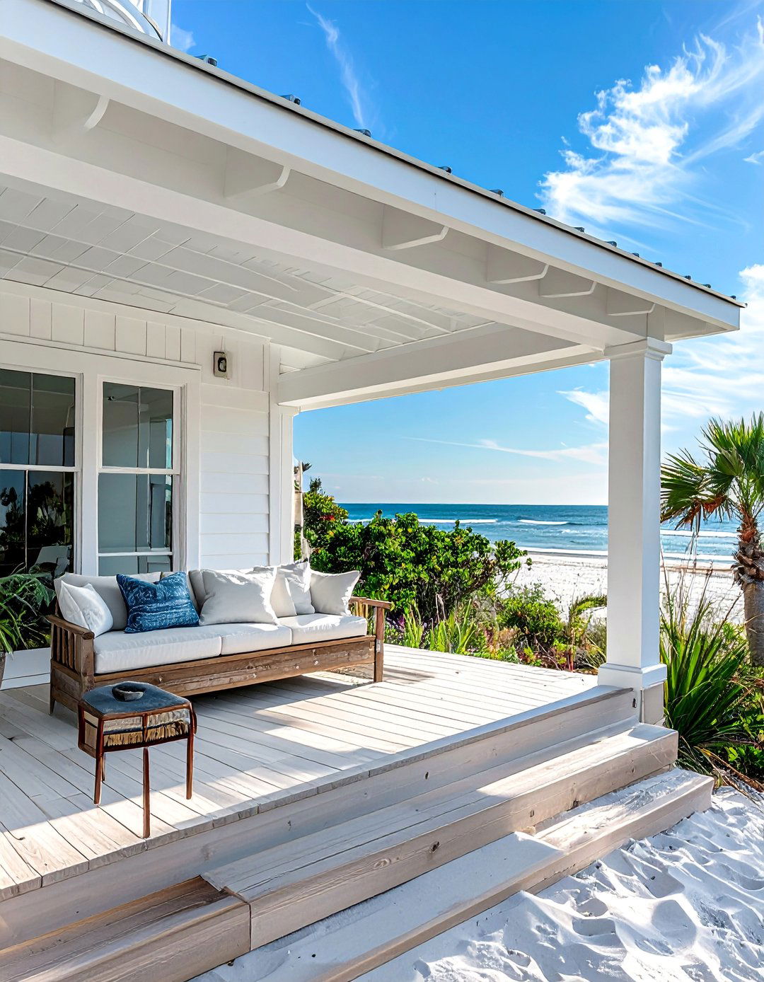 White Metal Roof Coastal Porch - 30 Metal Roof Porch Design Ideas for Durability