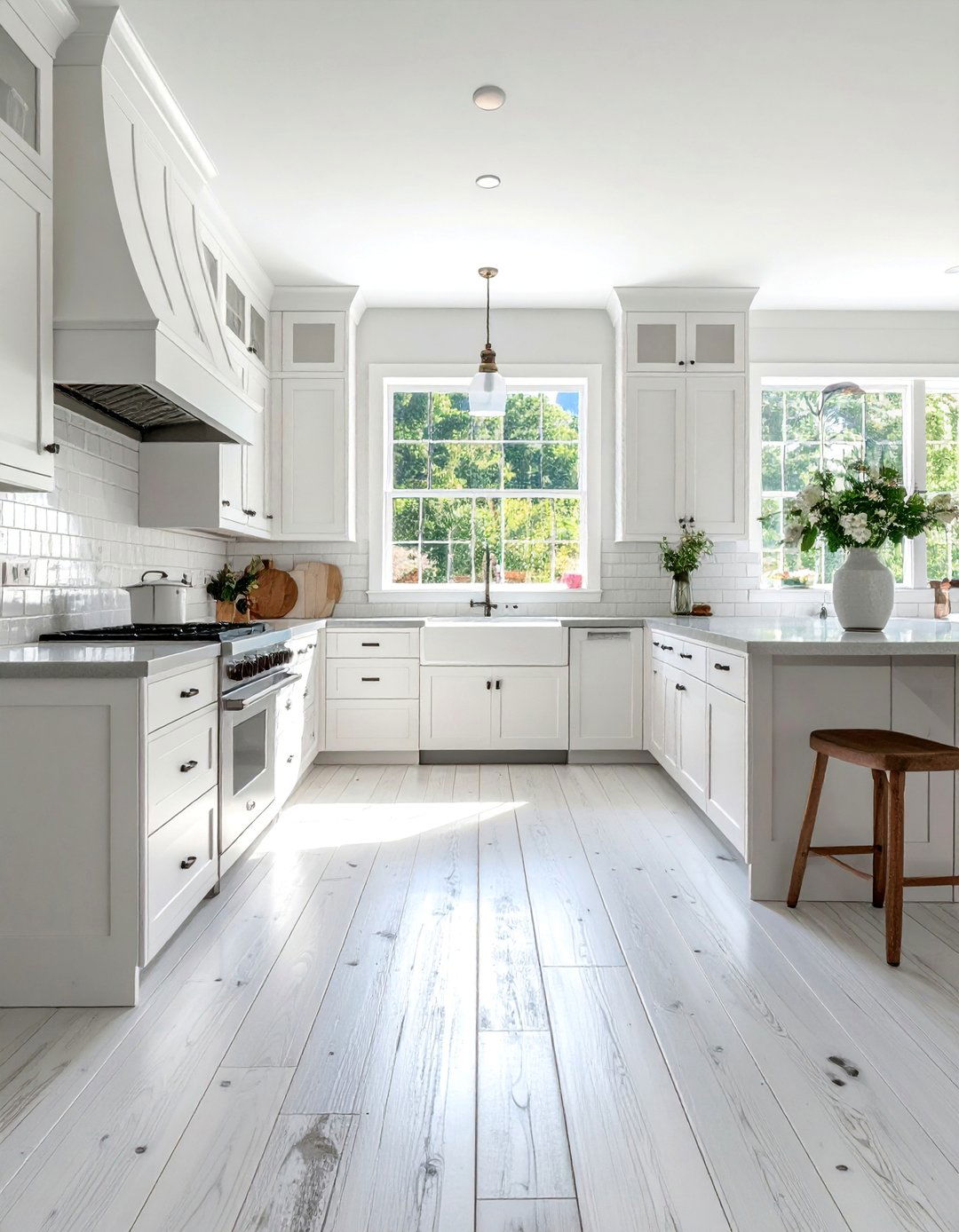 Whitewashed Wood Plank Flooring - 40 Farmhouse Flooring Ideas to Enhance Your Home's Charm