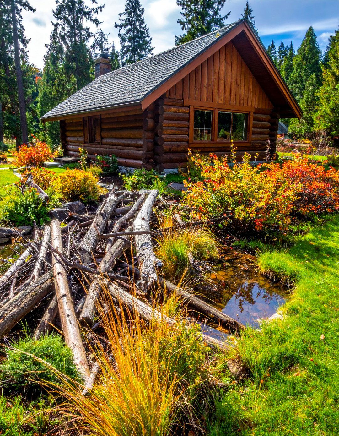 Wildlife Habitat Brush Piles - 25 Log Cabin Landscaping Ideas for Rustic Appeal