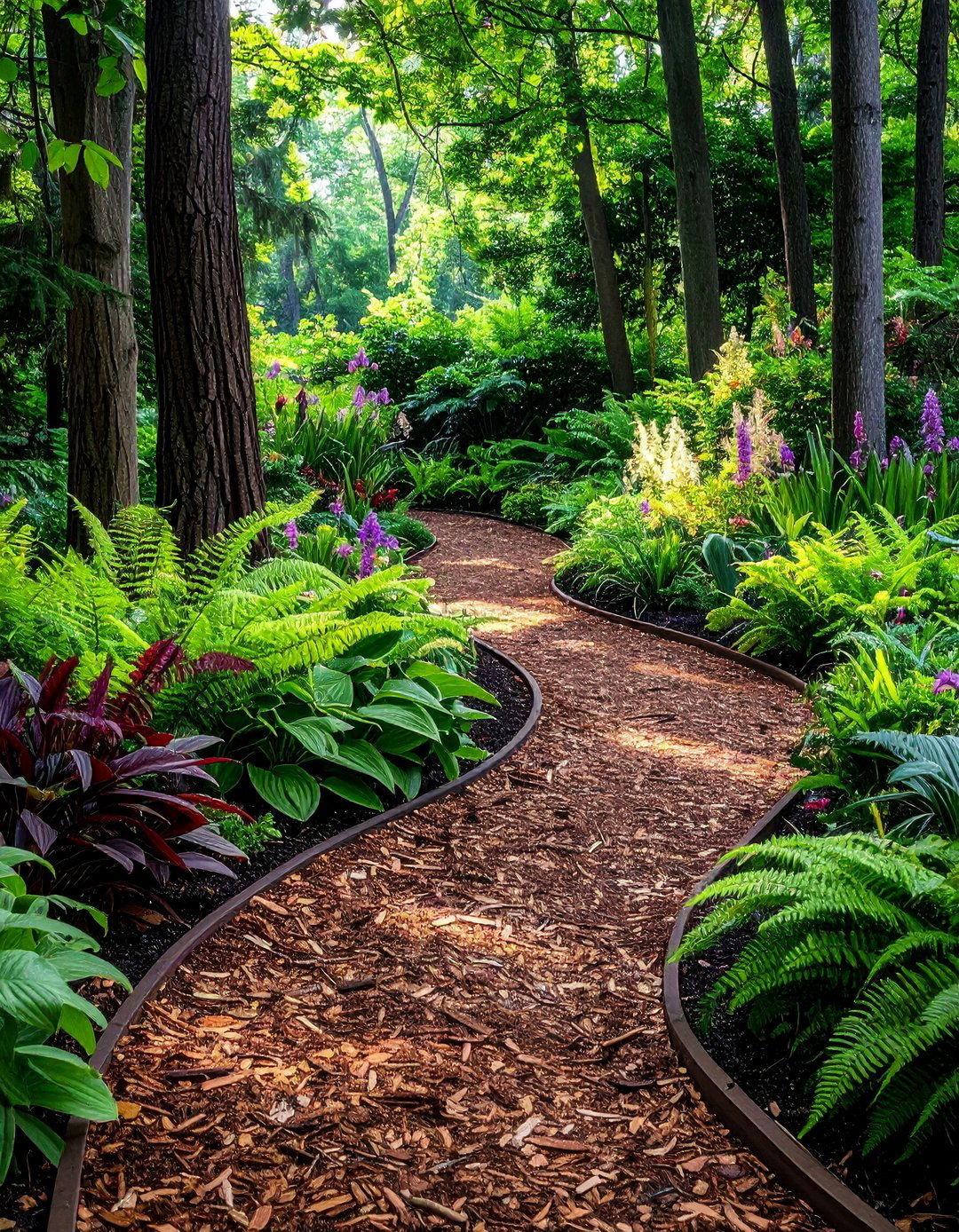 Winding Mulch Garden Path - 30 Garden Path Ideas to Enhance Your Outdoor Space