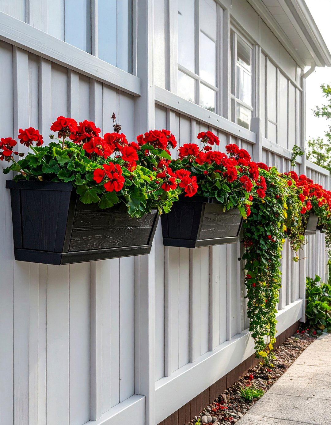 Window Box Adorned Garden Fence - 40 Garden Fence Ideas to Enhance Your Outdoor Space
