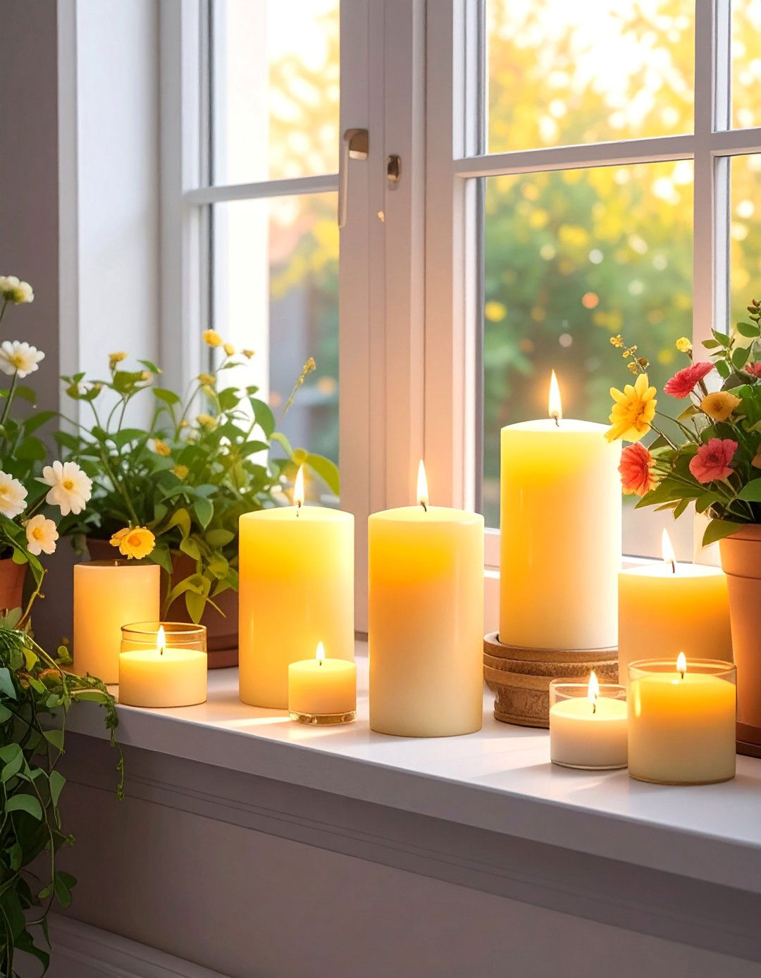 Window Sill Candle Gardens - 15 Decorating With Candles Ideas for a Warm and Inviting Home