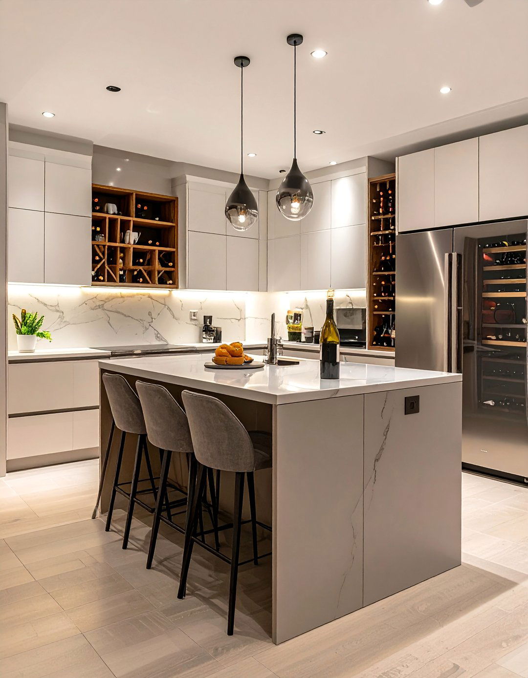 Wine Storage Enthusiast Island - 40 Kitchen Island Ideas for Spacious Kitchens