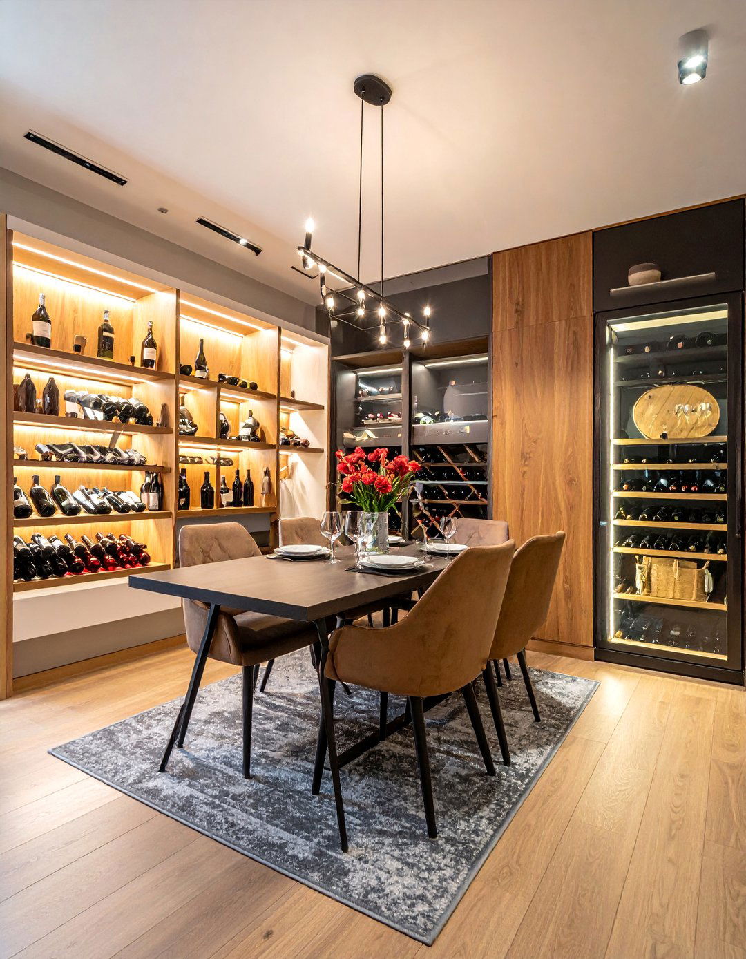 Wine Storage with Tasting Station Setup - 40 Luxurious Dining Room Ideas for Elegant Entertaining