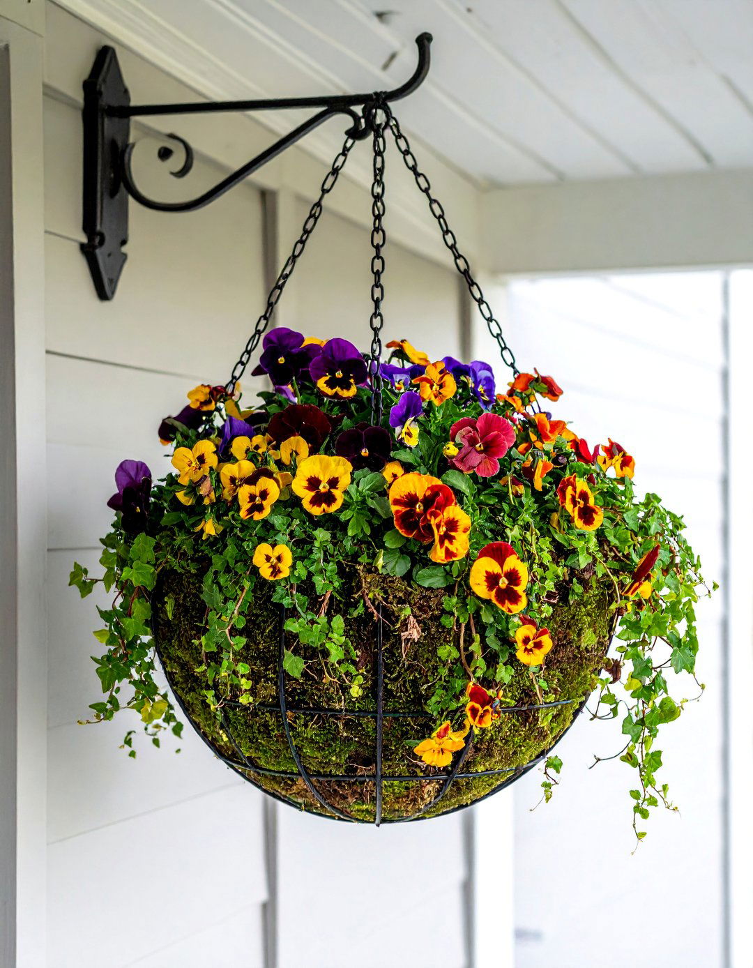 Wire Basket and Moss Fall Planter - 40 Fall Planter Ideas to Add Seasonal Charm