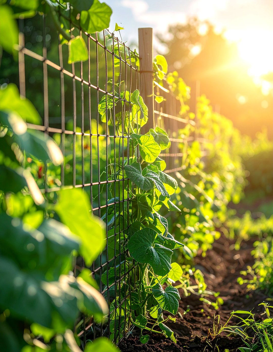 Wire Mesh Trellis Garden Fence - 40 Garden Fence Ideas to Enhance Your Outdoor Space