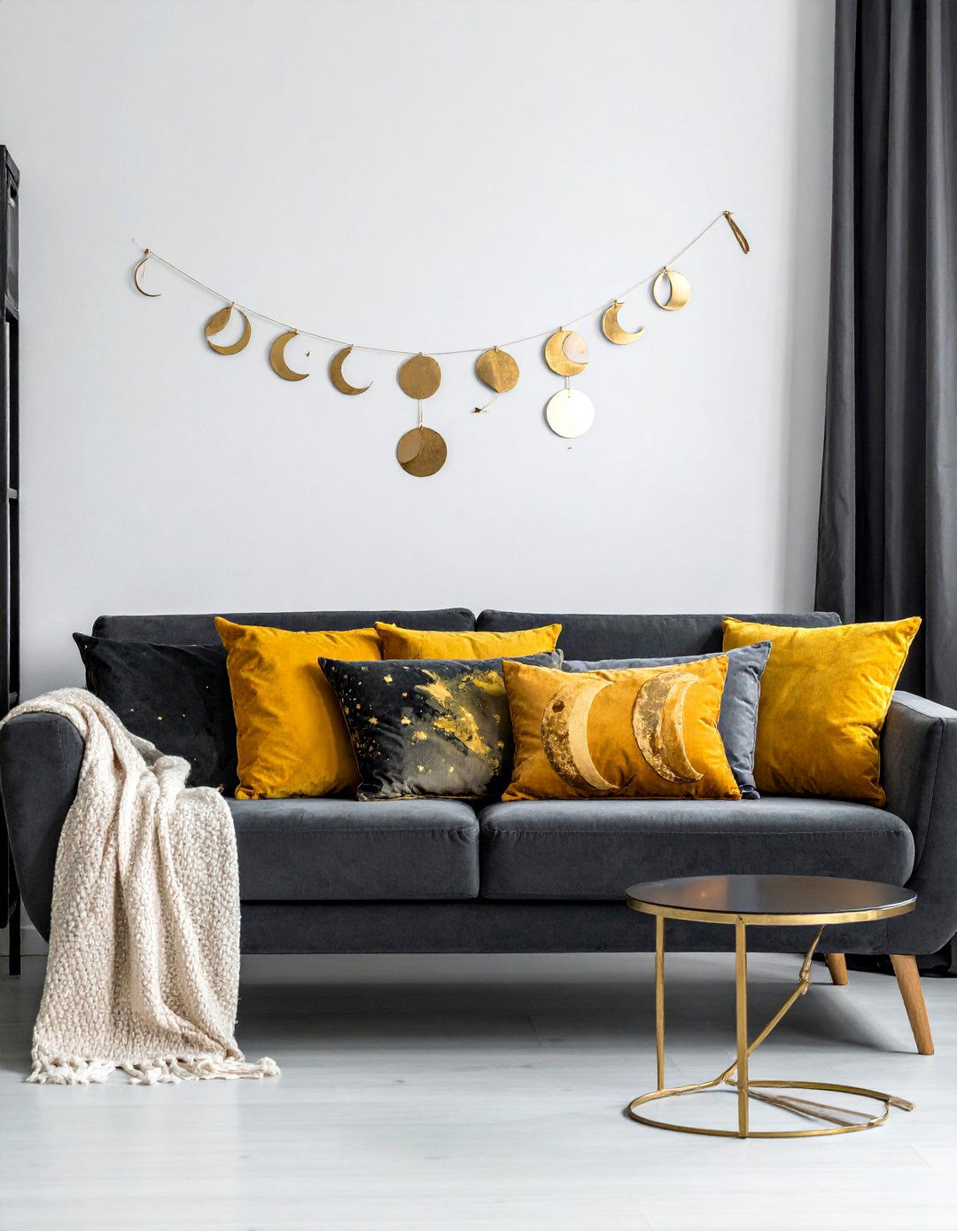 Witchy Living Room Featuring Moon Phase Decor - 30 Witchy Living Room Ideas for a Mystical Vibe