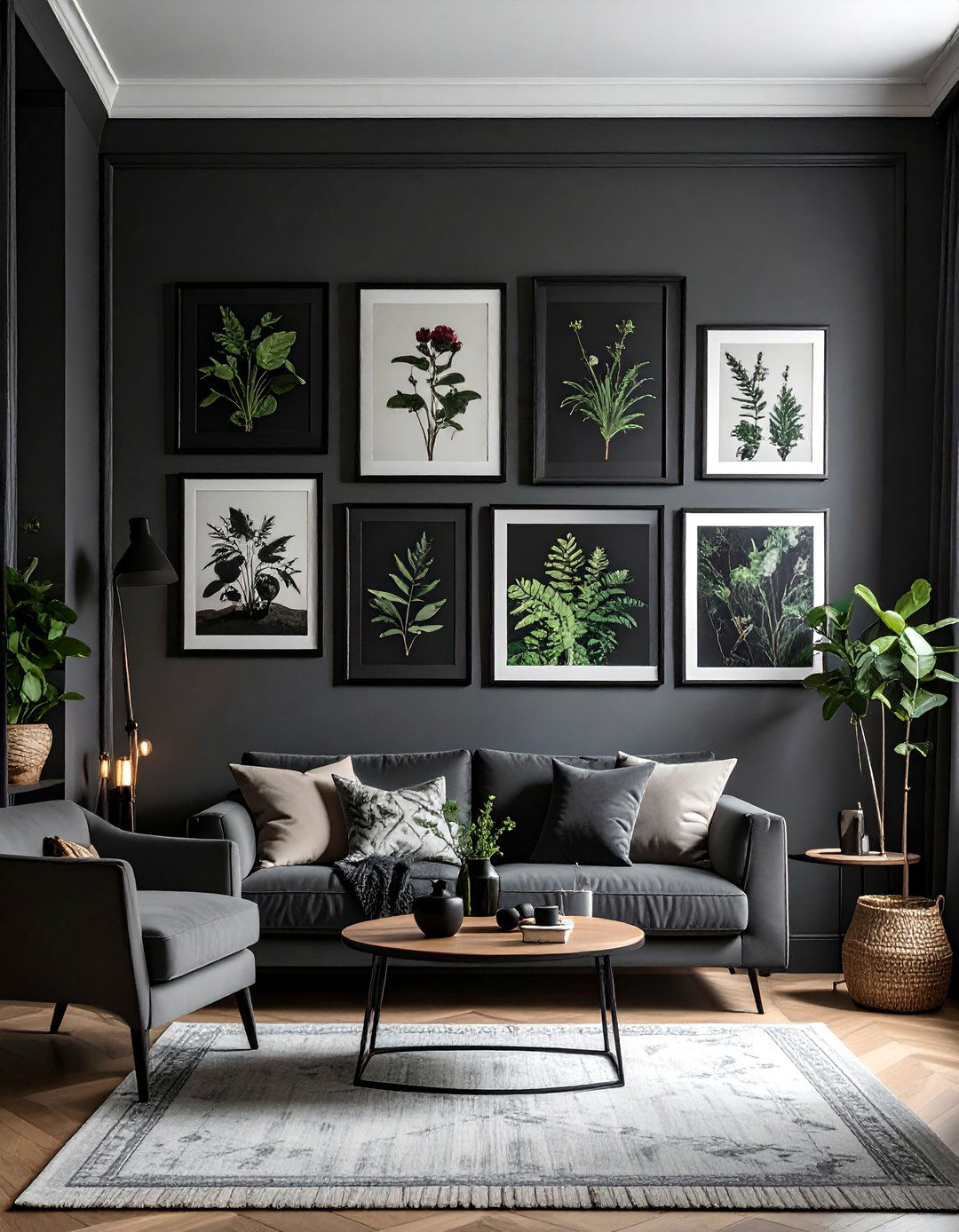 Witchy Living Room with Moody Botanical Prints - 30 Witchy Living Room Ideas for a Mystical Vibe