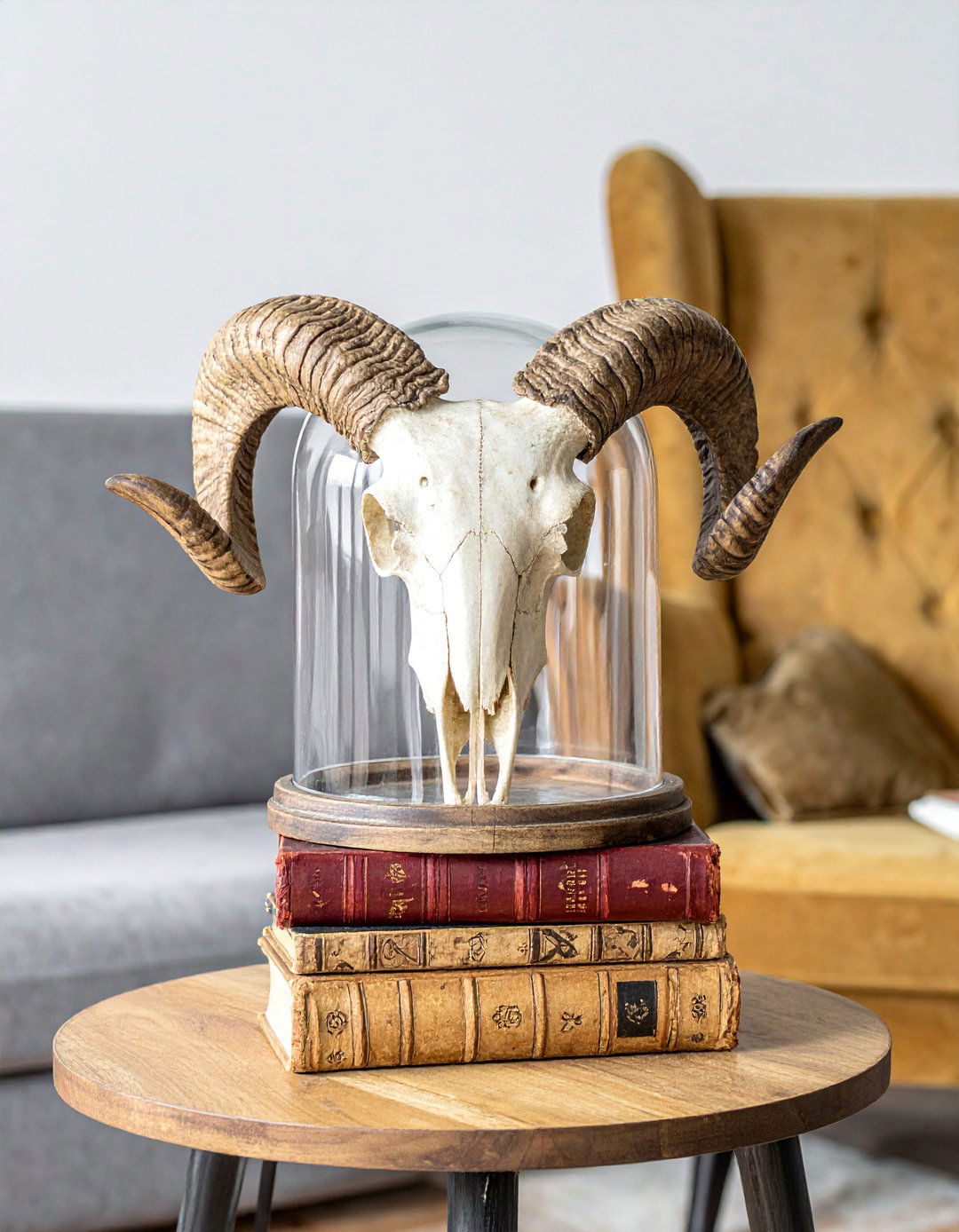 Witchy Living Room with a Collection of Skulls and Bones - 30 Witchy Living Room Ideas for a Mystical Vibe