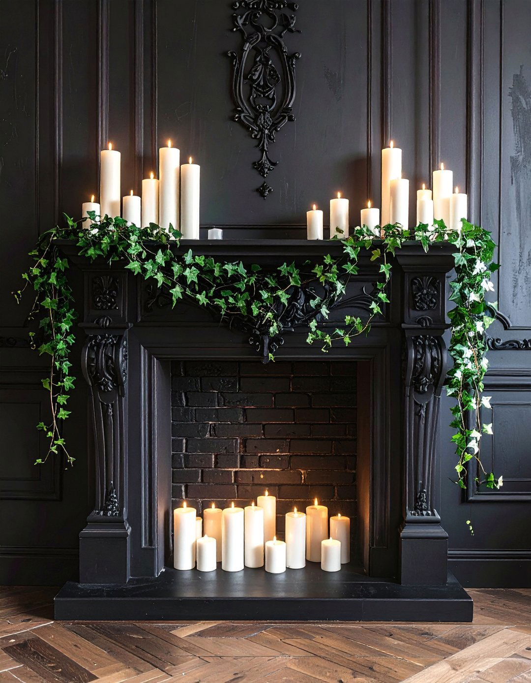 Witchy Living Room with a Faux Fireplace Altar - 30 Witchy Living Room Ideas for a Mystical Vibe