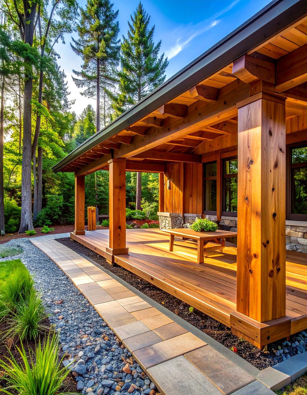 Wooden Landscape Timbers - 30 Driveway Edging Ideas to Enhance Your Curb Appeal