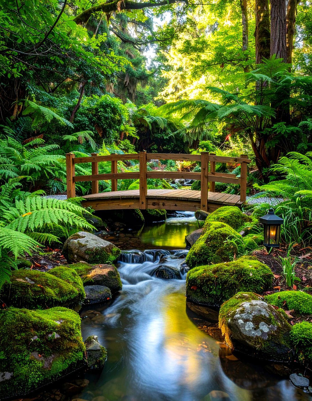 Woodland Bridge Creek Design - 30 Front Yard Dry Creek Bed Landscaping Ideas