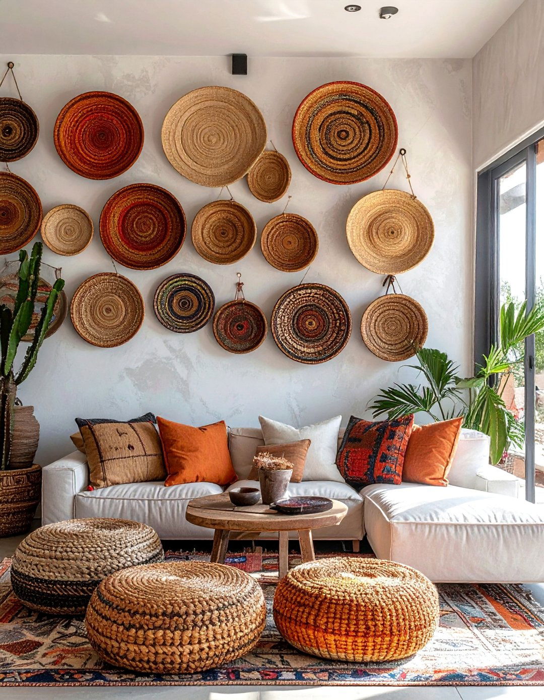 Woven Basket Decor Southwestern Living Room - 25 Southwestern Living Room Ideas for a Cozy Retreat