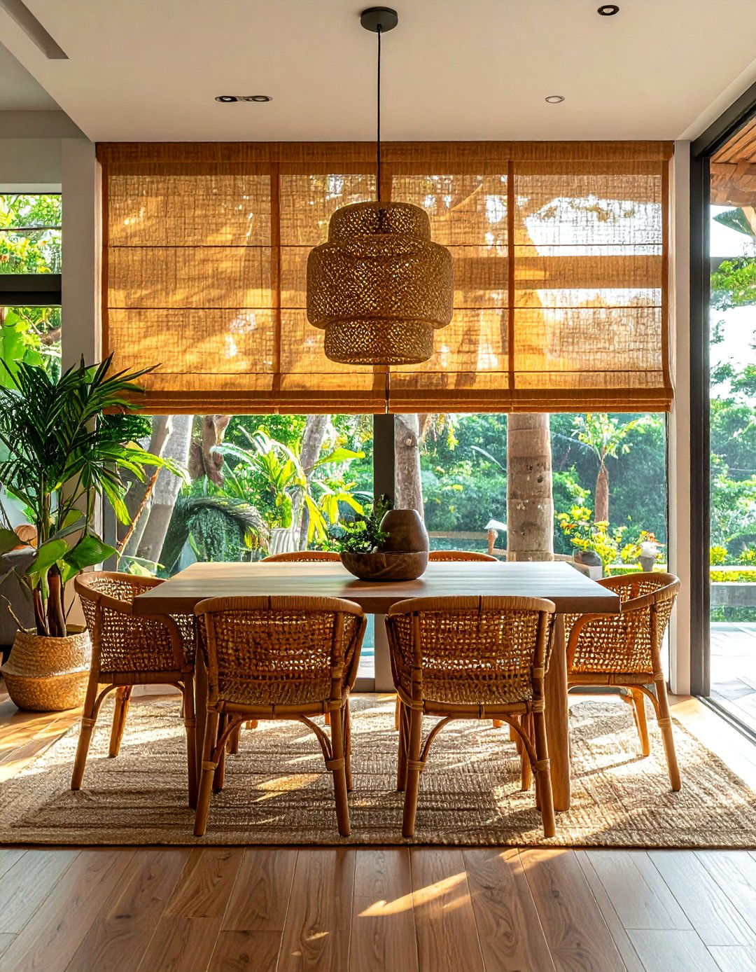 Woven Texture Window Treatments - 40 Dining Room Decor Ideas to Elevate Your Meals