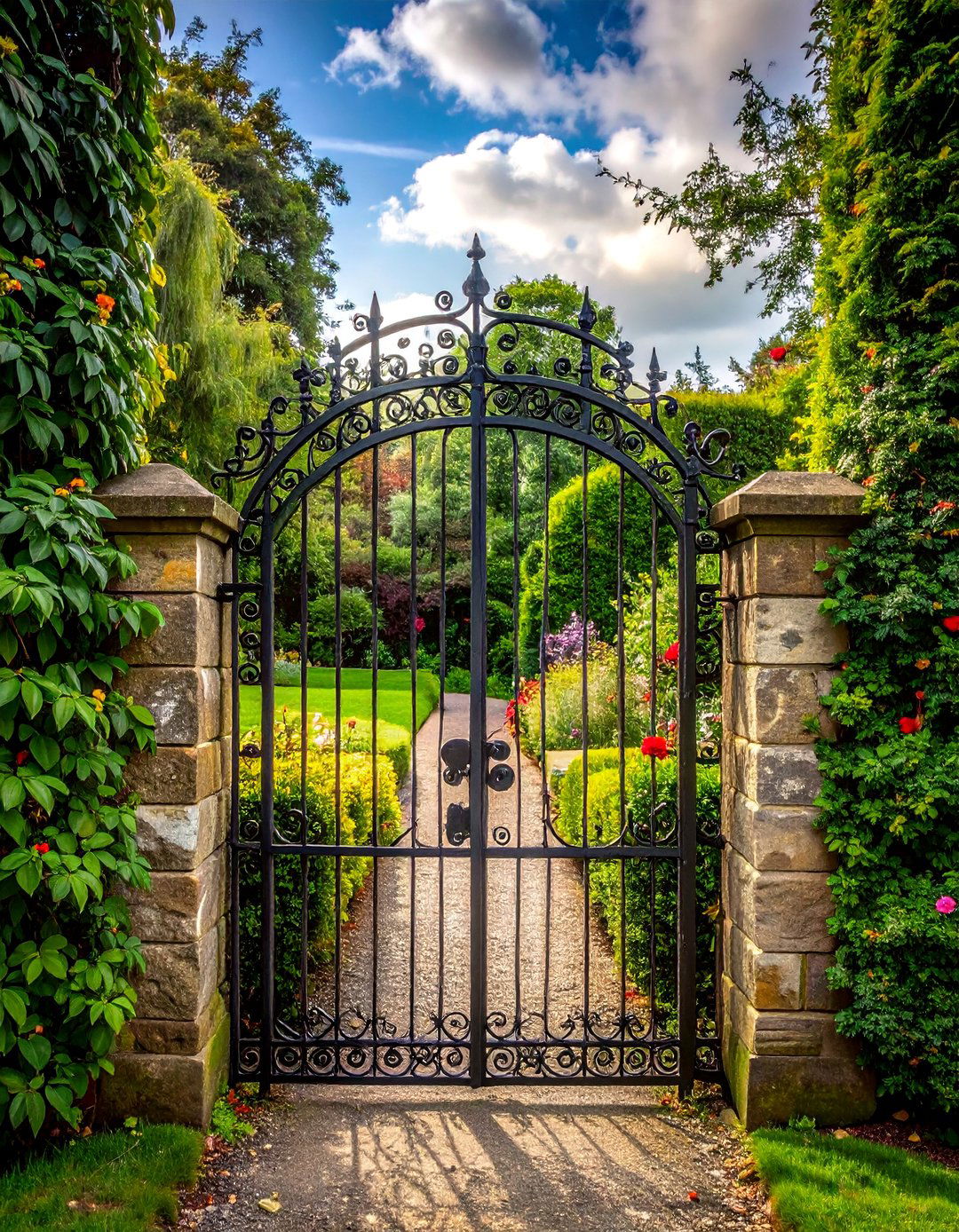 Wrought Iron Scrollwork Metal Garden Gate - 25 Metal Garden Gate Ideas for a Stylish Entrance