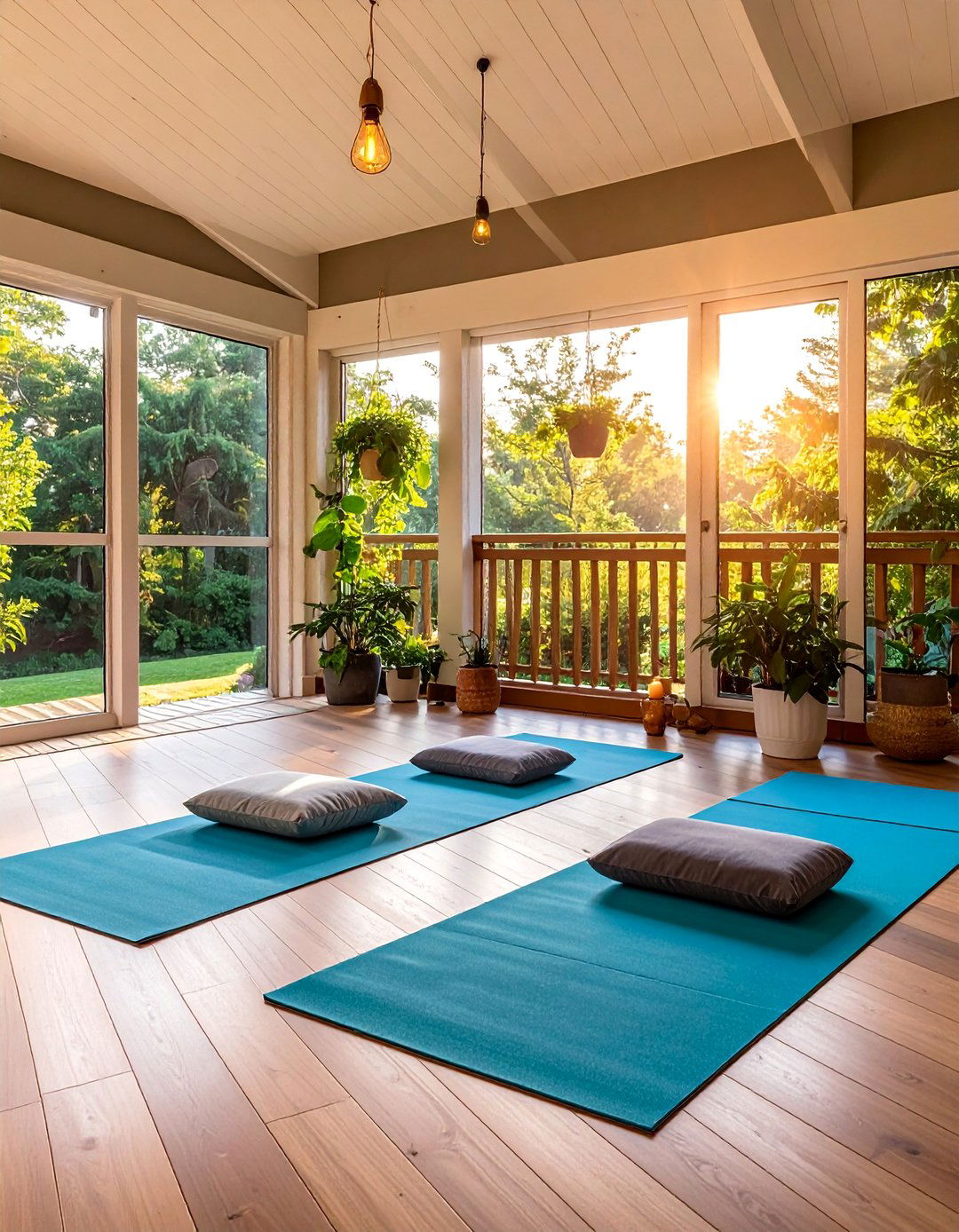 Yoga and Wellness Studio - 35 Three Season Porch Ideas for Year-Round Comfort