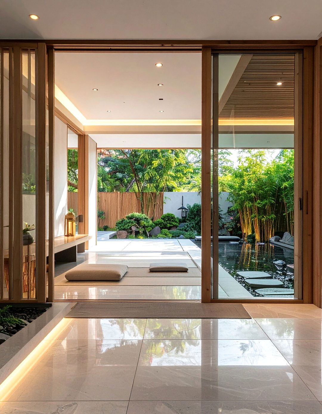 Zen Inspired Glass Meditation Space - 40 Glass Porch Design Ideas to Brighten Your Home