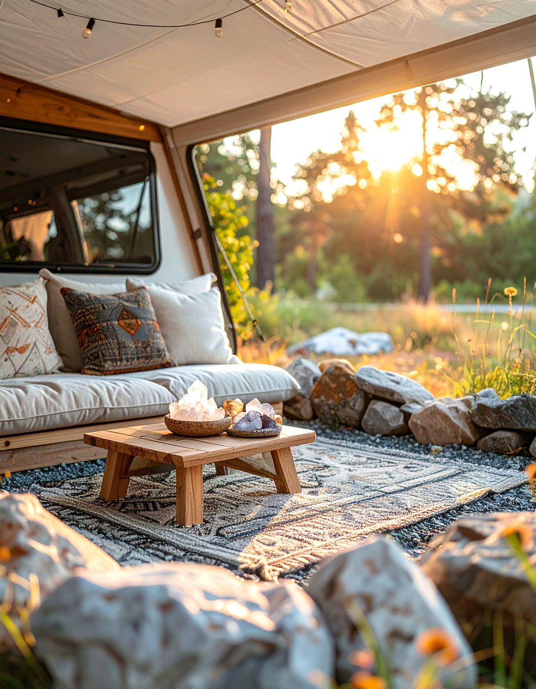Zen Meditation Corner - 30 RV Campsite Decorating Ideas for a Cozy Outdoor Retreat