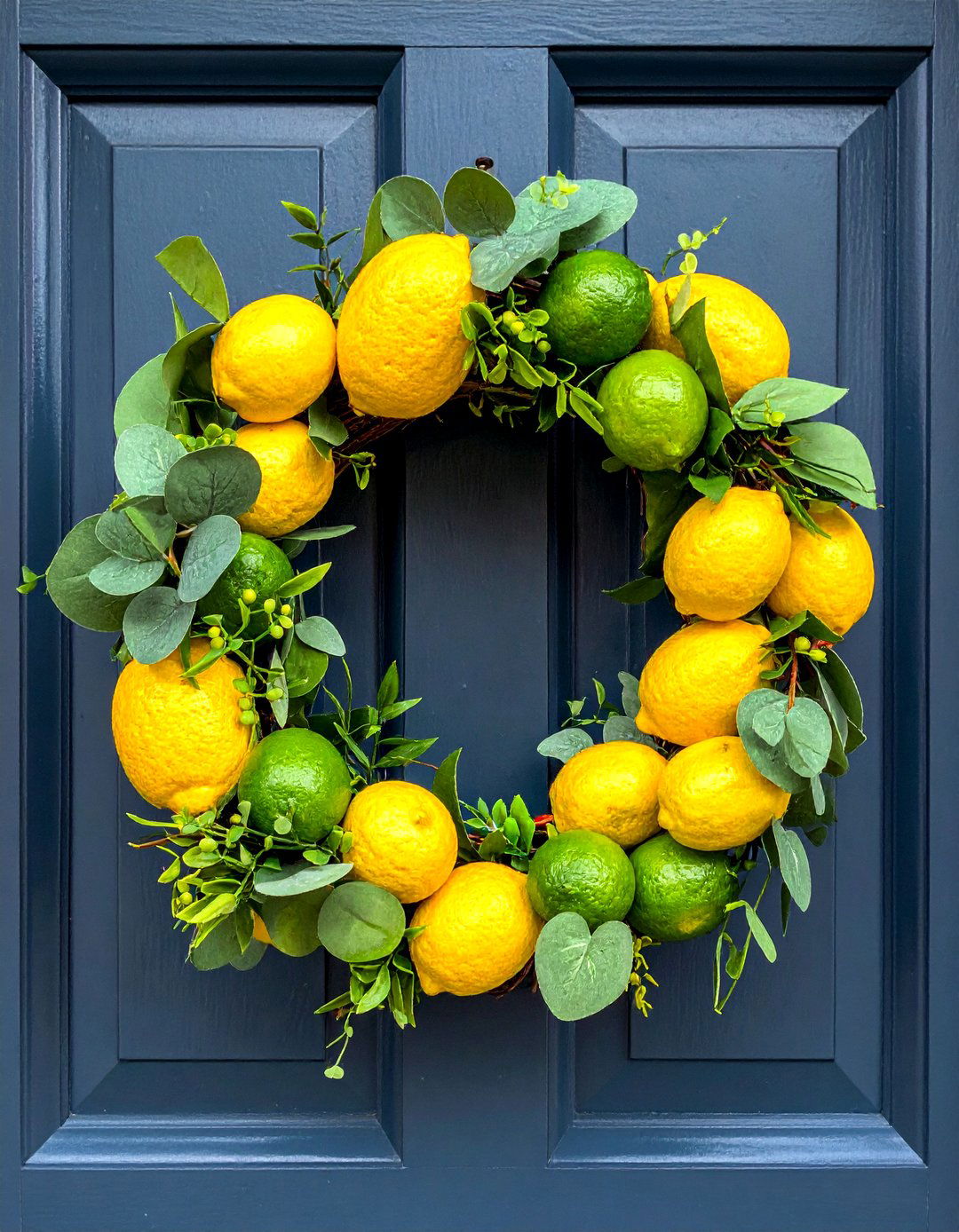 A Citrus and Greenery Summer Front Door Wreath - 15 Summer Front Door Decor Ideas for a Welcoming Entry
