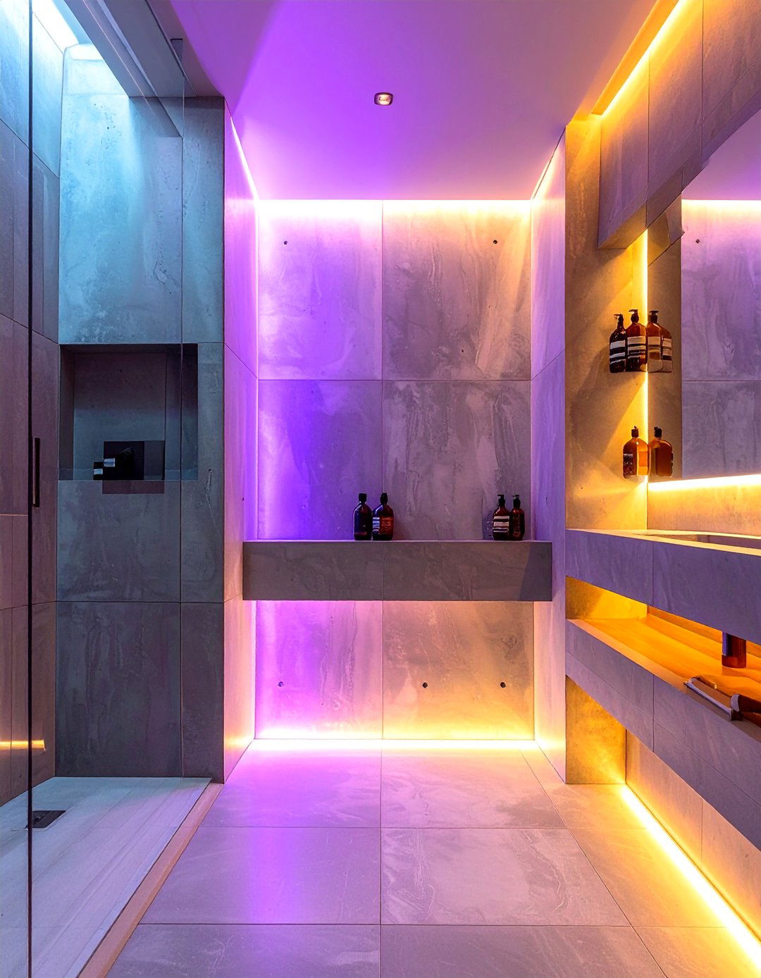 A Concrete Bathroom Shower Niche - 30 Concrete Bathroom Ideas for a Modern Look