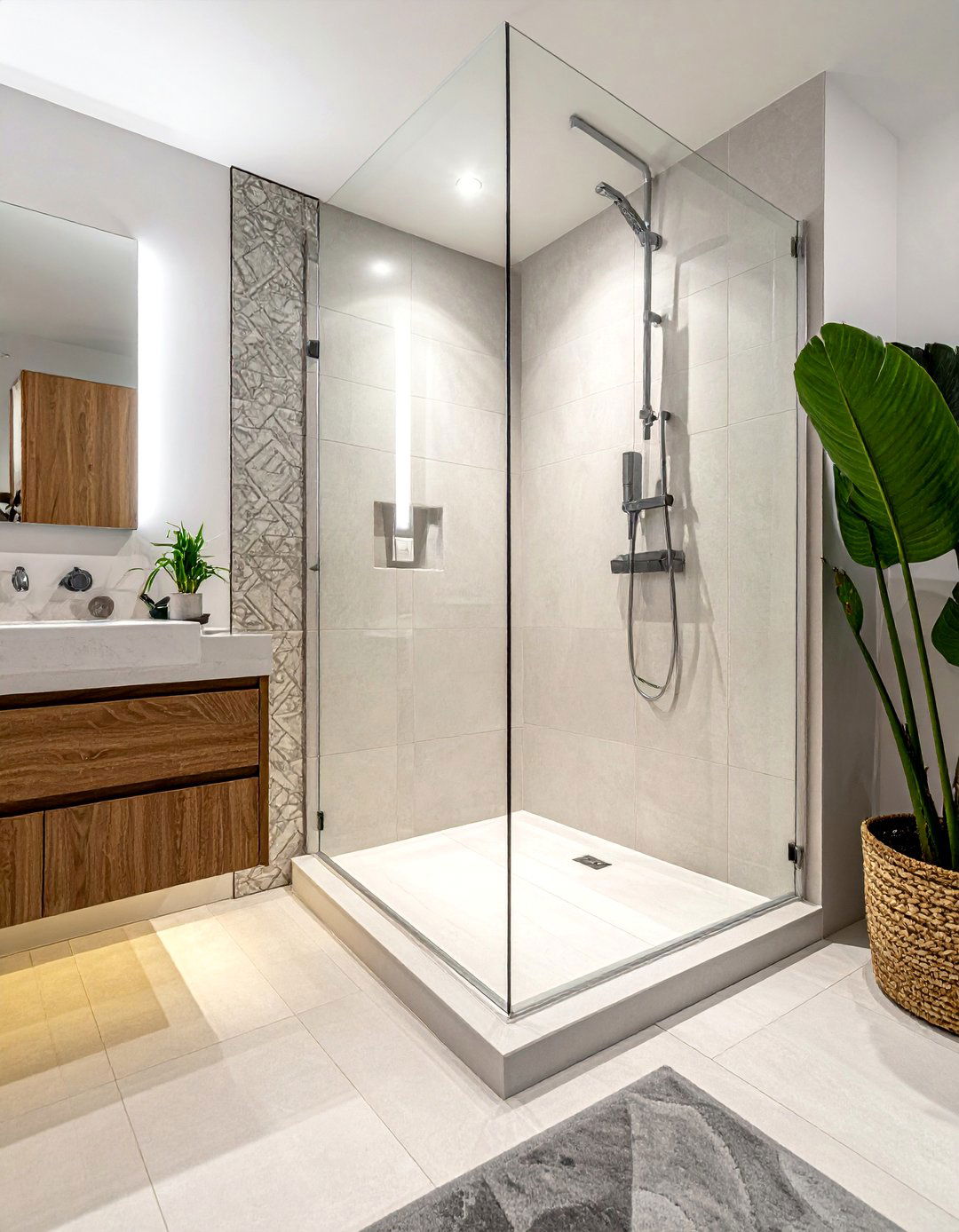 A Curbless Walk In Shower for a Small Ensuite Design - 25 Small Ensuite Design Ideas for Stylish Spaces