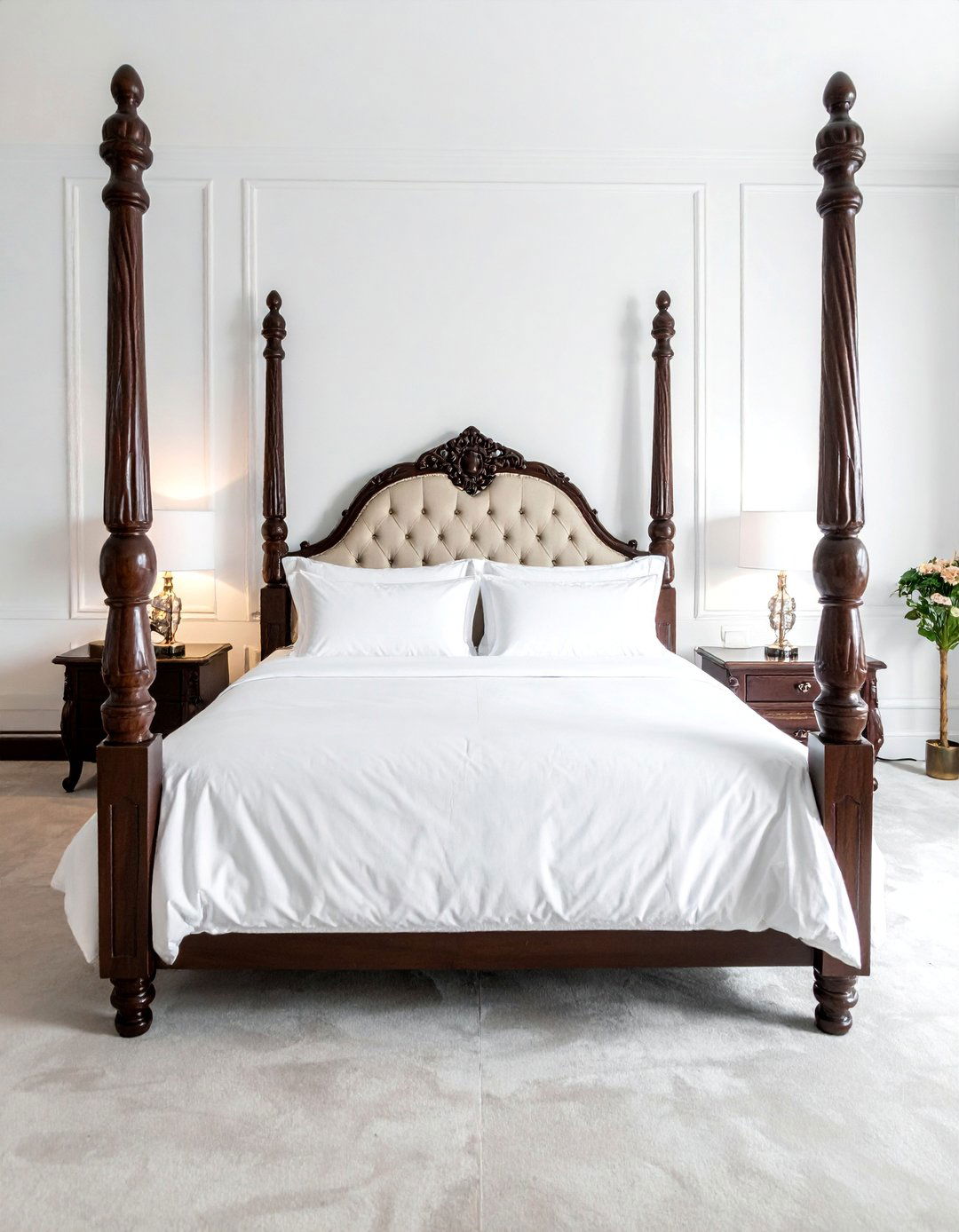 A Dark Wood Four Poster Bed - 20 Dark Wood Interior Design Ideas for Your Home