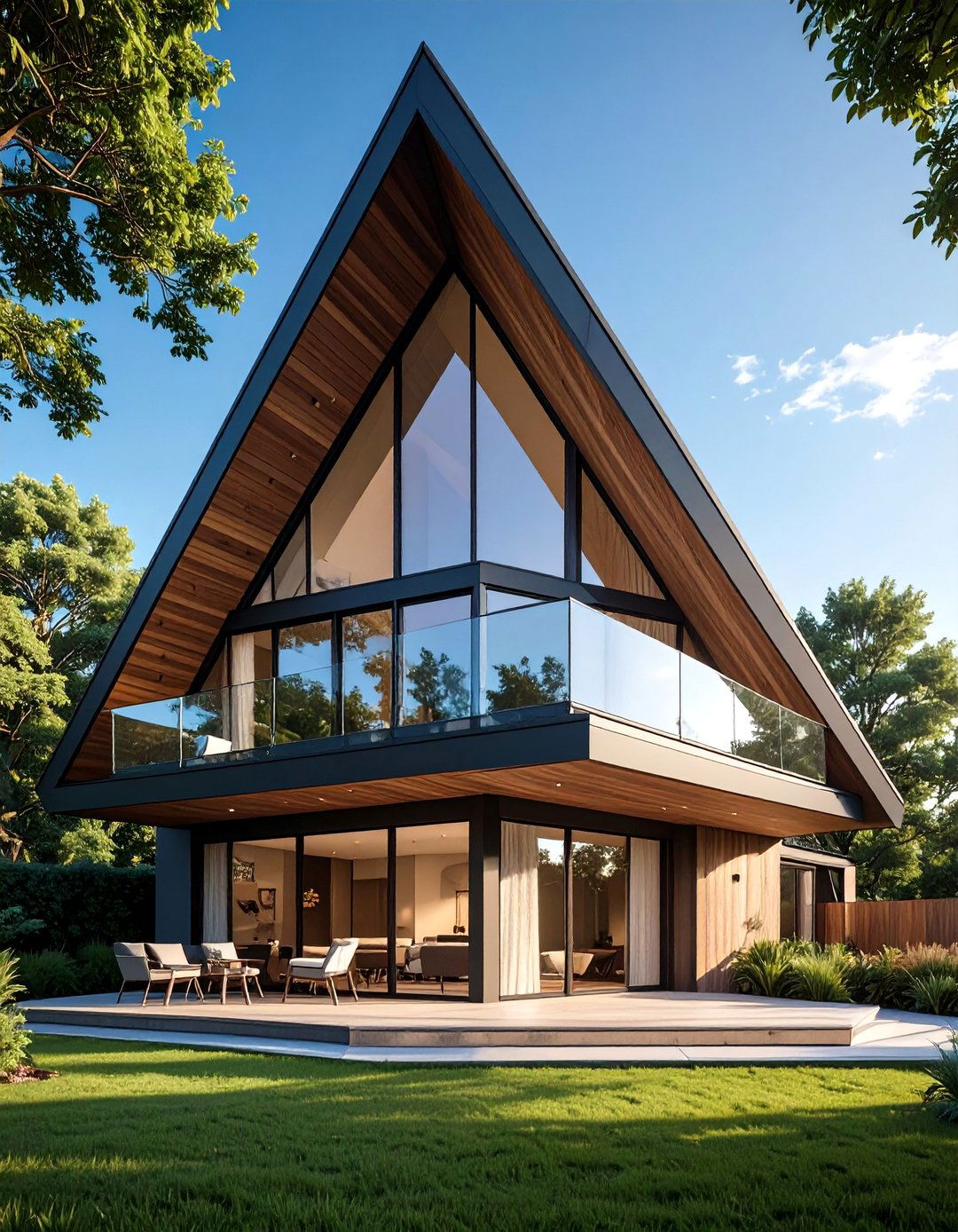 A Frame House With a Cantilevered Balcony - 20 A-Frame House With Balcony Design Ideas