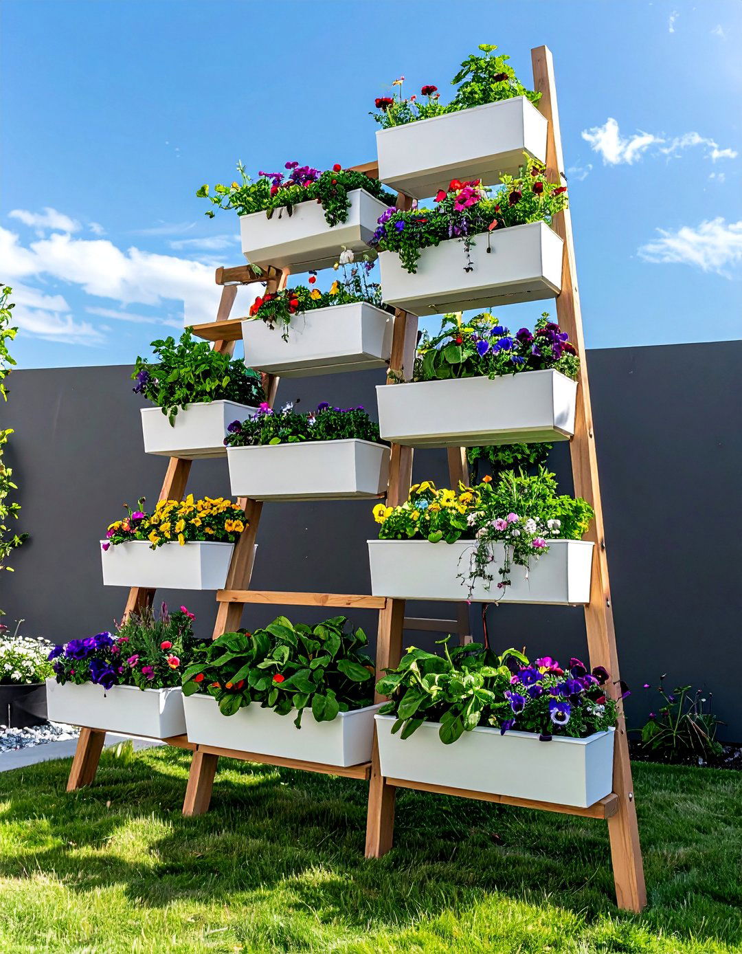 A Frame Ladder Vertical Garden - 40 Vertical Garden Ideas for Small Spaces