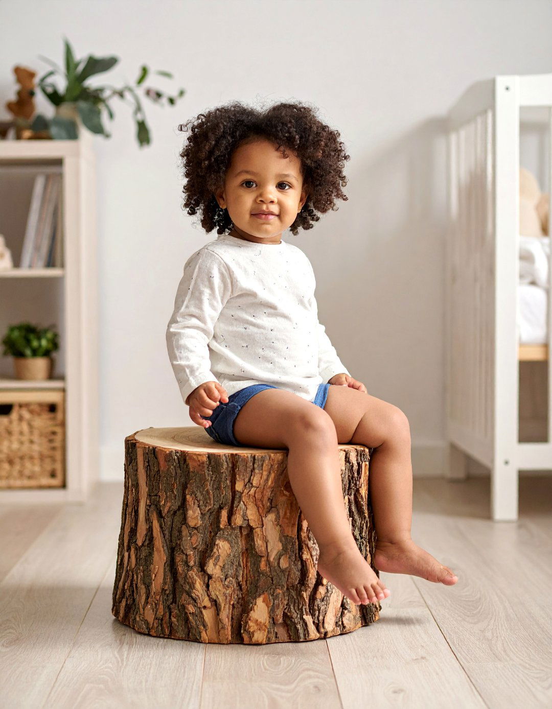 A Log Slice Stool Woodland Nursery - 25 Woodland Nursery Ideas for a Cozy Baby Room