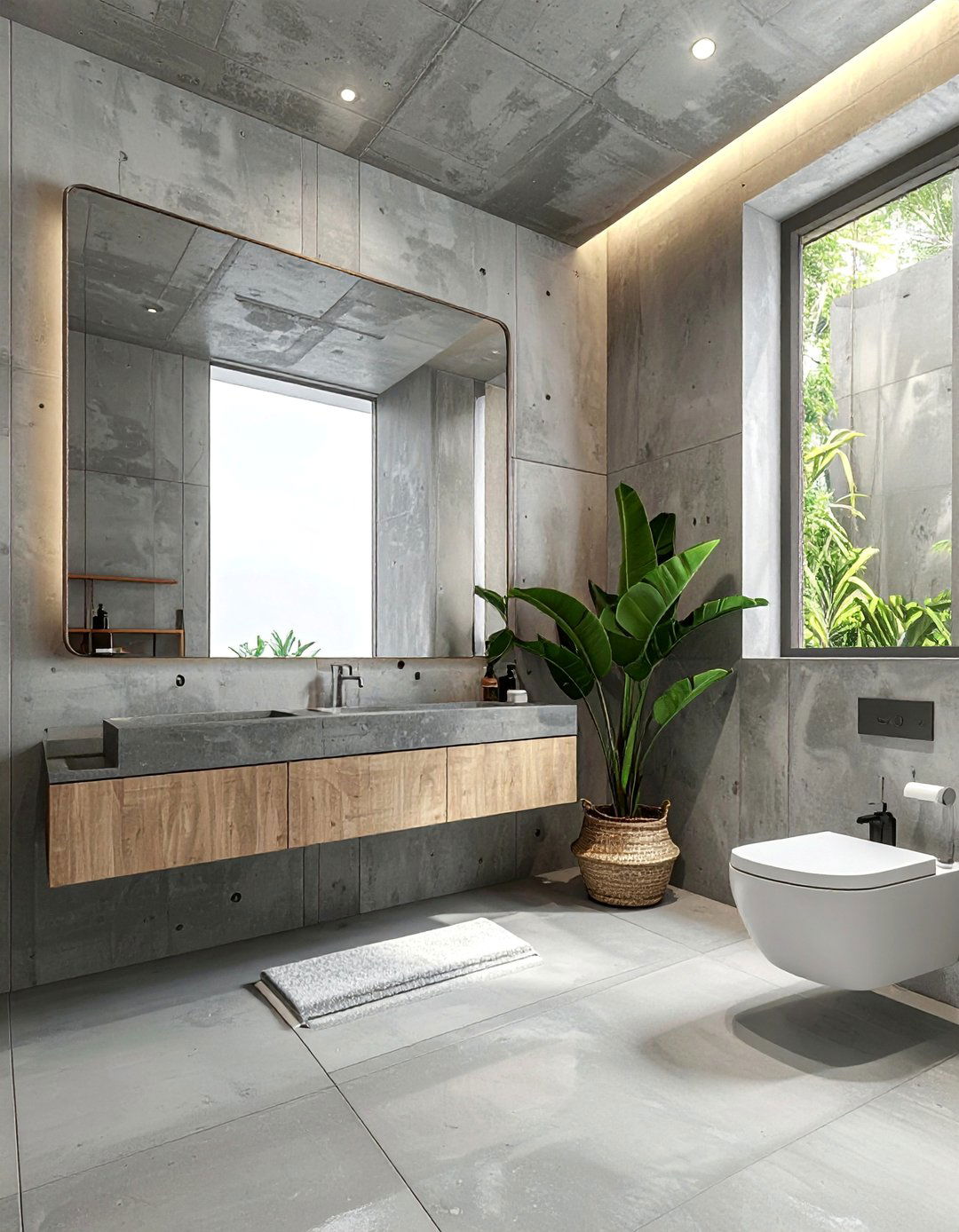 A Minimalist Concrete Bathroom Design - 30 Concrete Bathroom Ideas for a Modern Look