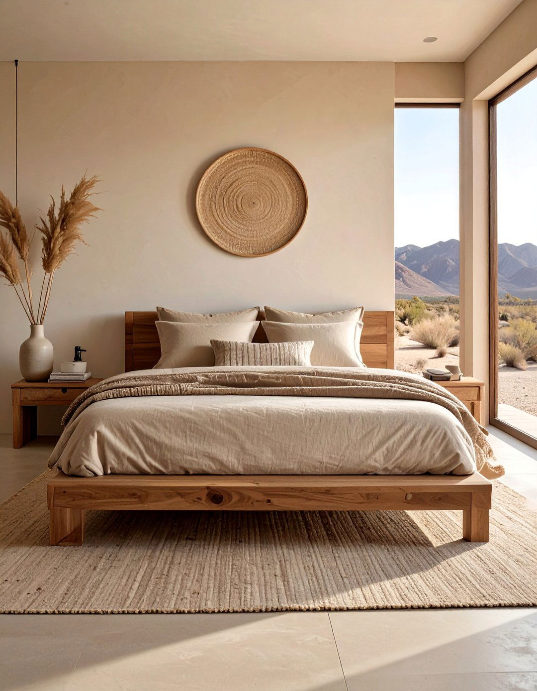 A Neutral Toned Linen Bedding Set - 20 Desert-Themed Room Ideas for a Unique Aesthetic