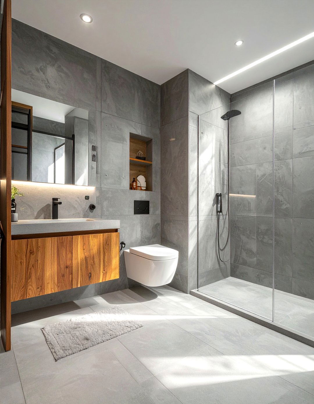 A Small Concrete Bathroom Design - 30 Concrete Bathroom Ideas for a Modern Look