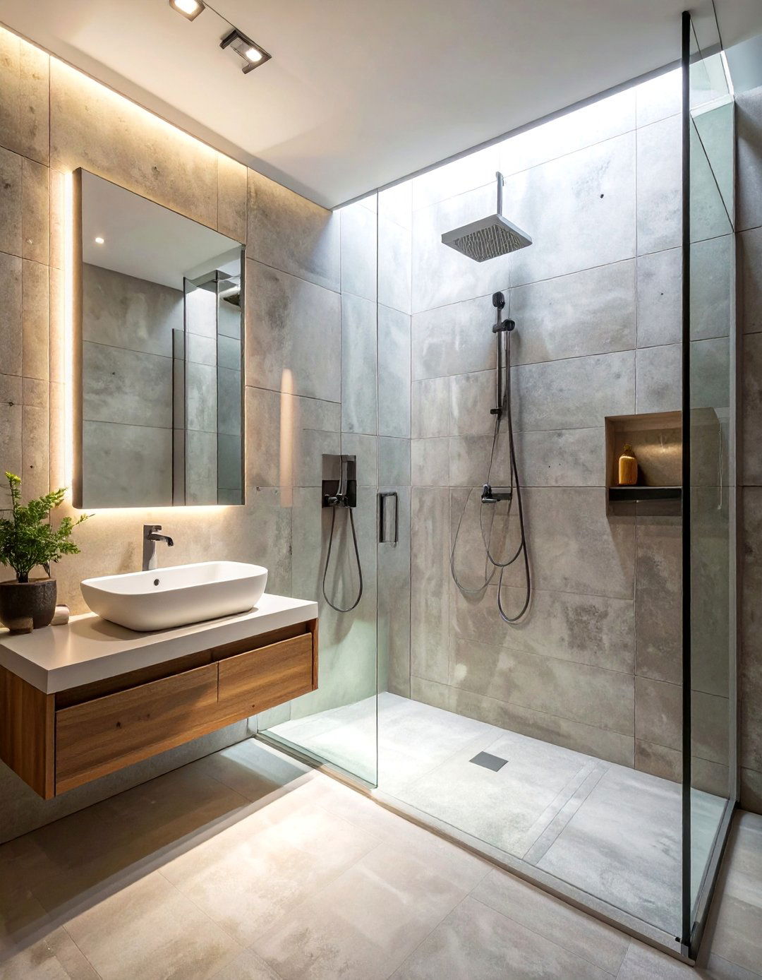 A Walk In Concrete Bathroom Shower - 30 Concrete Bathroom Ideas for a Modern Look