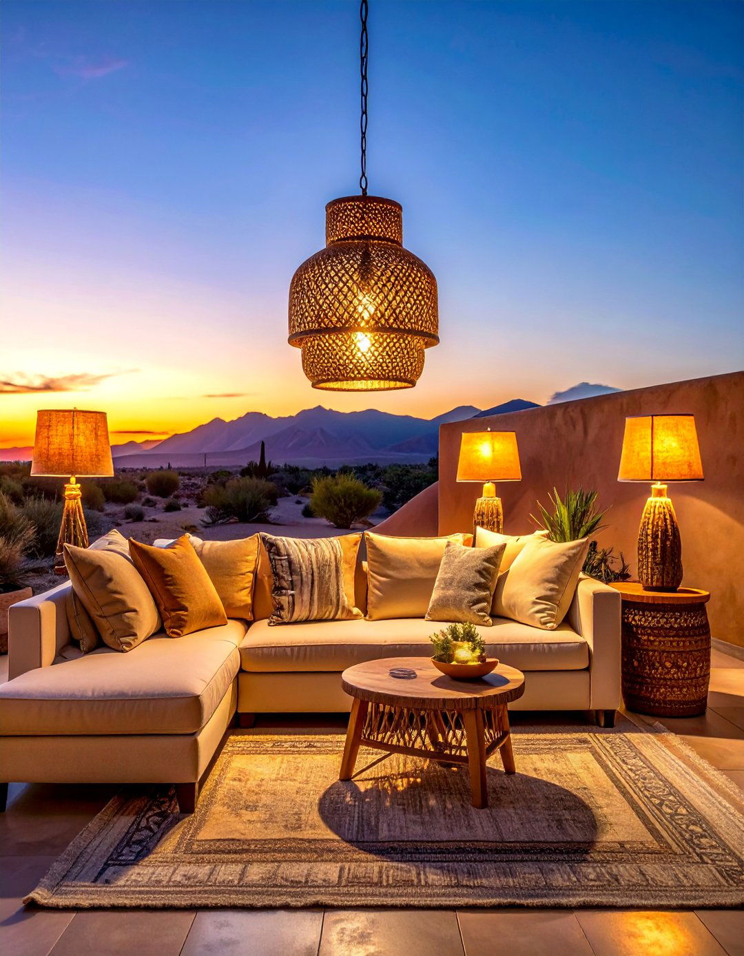A Warm Ambient Lighting Scheme - 20 Desert-Themed Room Ideas for a Unique Aesthetic