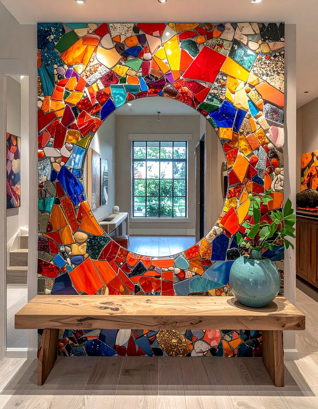Abstract Art Mosaic Mirror - 20 Mosaic Mirror Ideas for Unique Home Decor