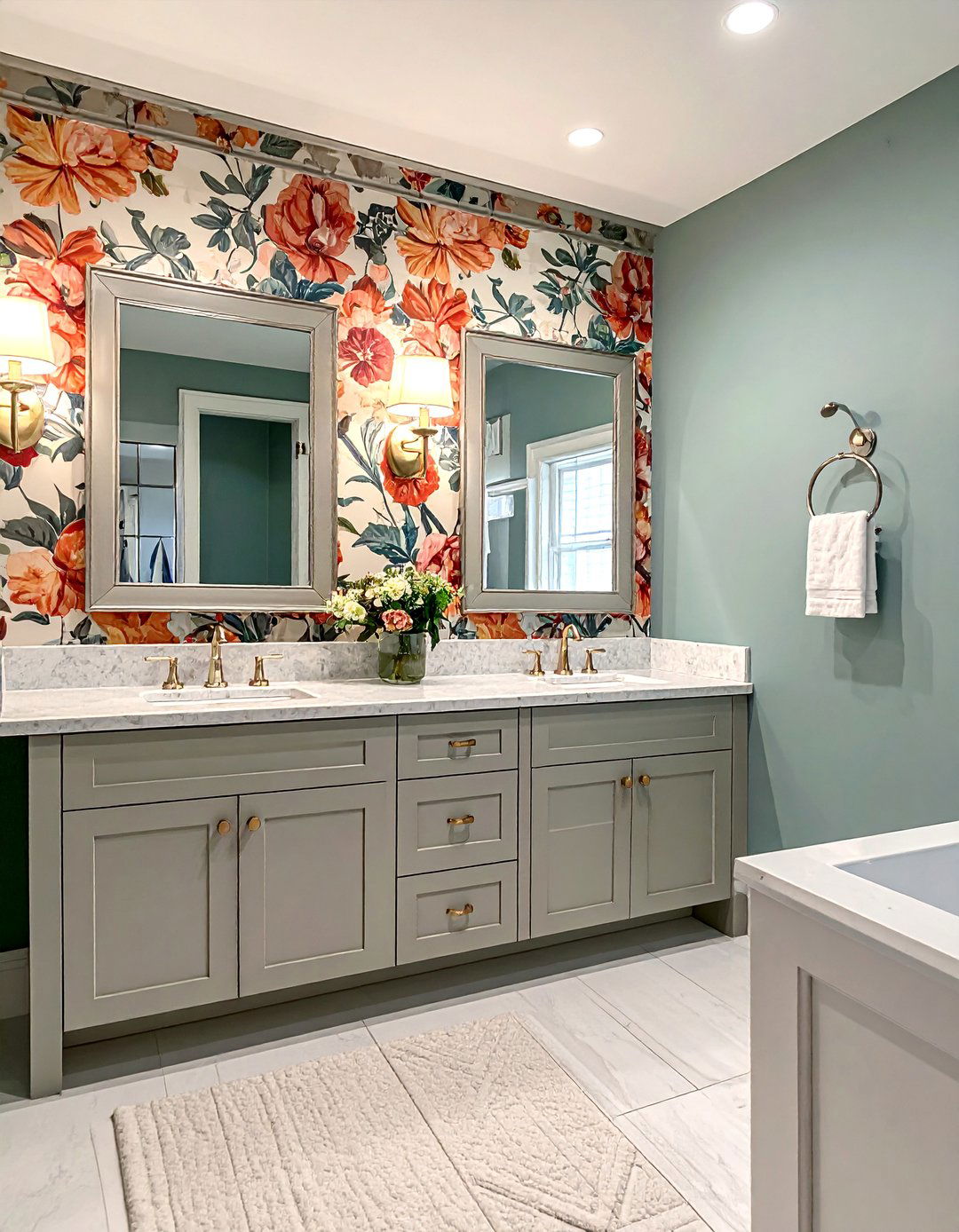 Accent Wall Bathroom Wallpaper - 30 Bathroom Wallpaper Ideas for a Stylish Update