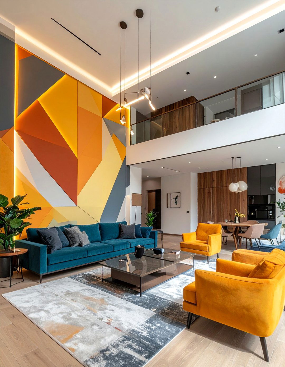 Accent Wall Strategies - 25 High Ceiling Living Room Ideas to Maximize Your Space