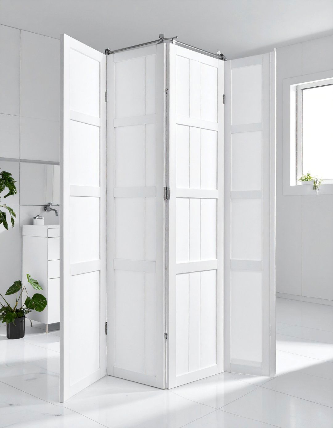 Accordion Style Folding Doors - 20 Bathroom Partition Ideas to Maximize Space and Privacy