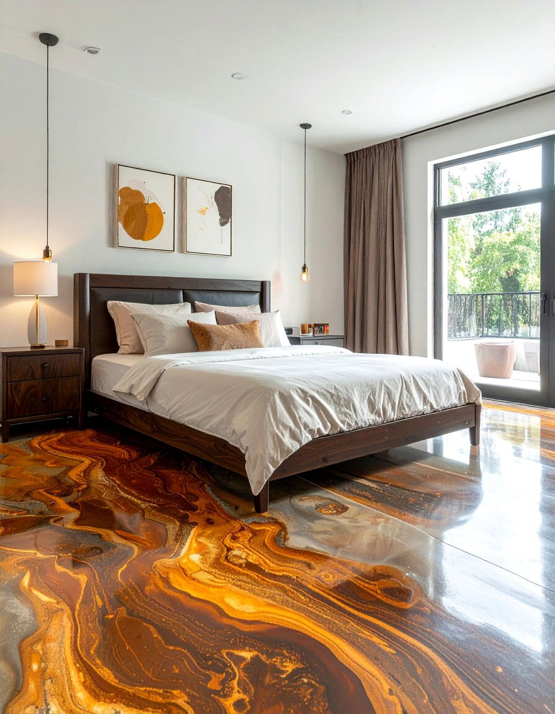 Acid Stained Concrete Floor Bedroom - 20 Concrete Floor Bedroom Ideas for a Sleek Look
