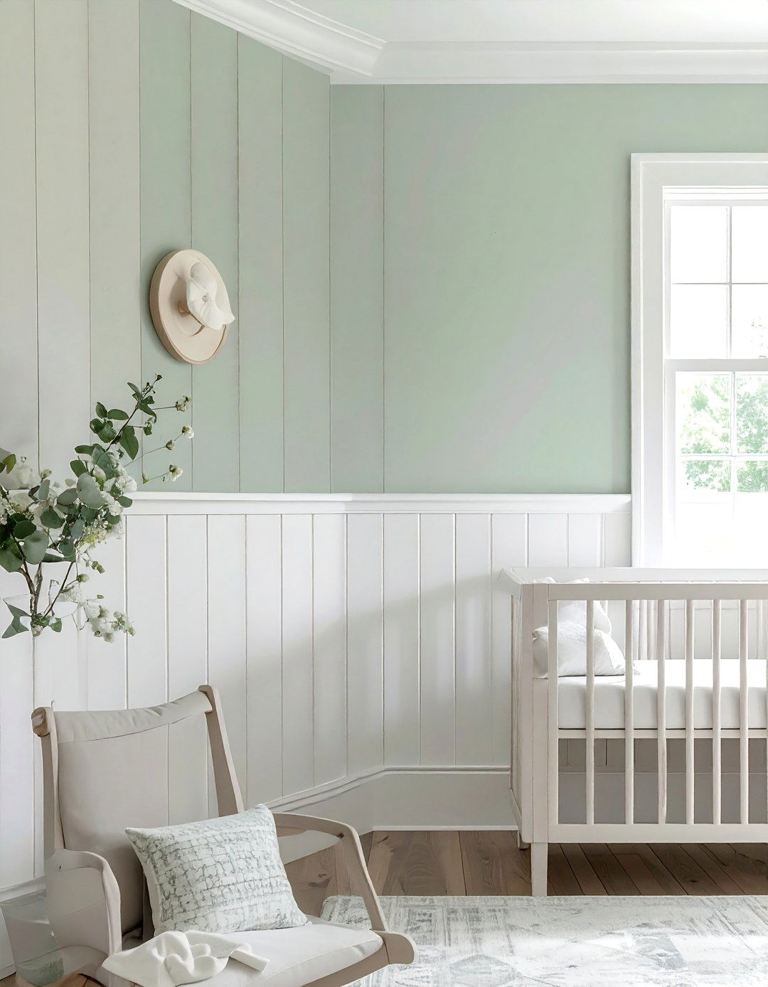 Adding Wainscoting for Farmhouse Nursery Detail - 15 Farmhouse Nursery Ideas for a Cozy and Charming Space