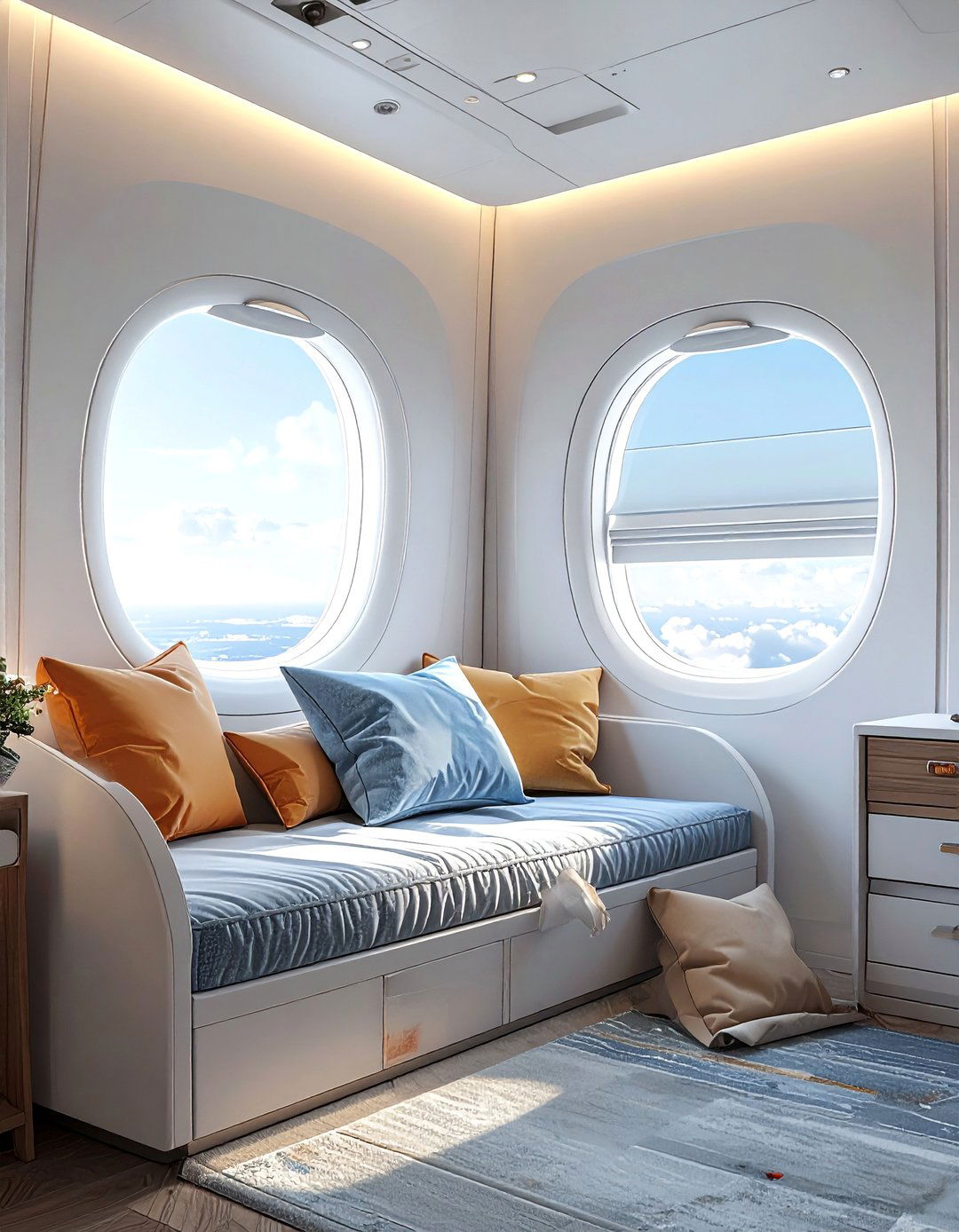 Airplane Window Seat Design - 20 Airplane Bedroom Decor Ideas for Kids' Rooms