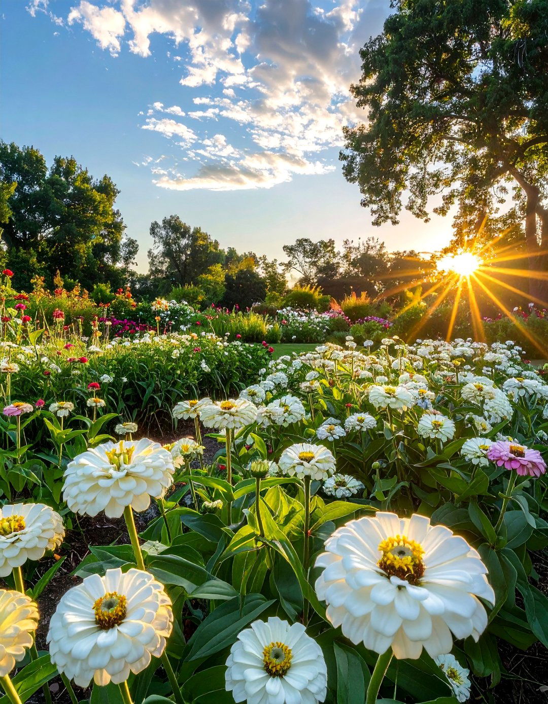 All White Zinnia Garden - 25 Zinnia Garden Ideas for a Colorful Outdoor Space