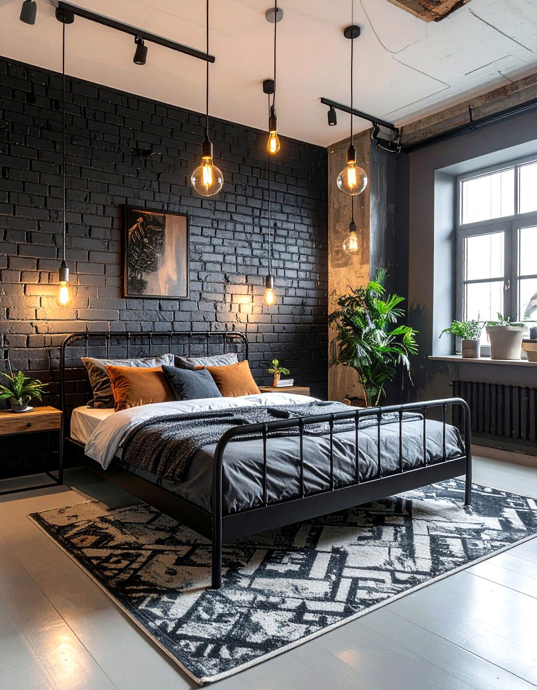 An Industrial Style Charcoal Bedroom - 15 Charcoal Bedroom Ideas for a Sophisticated Retreat
