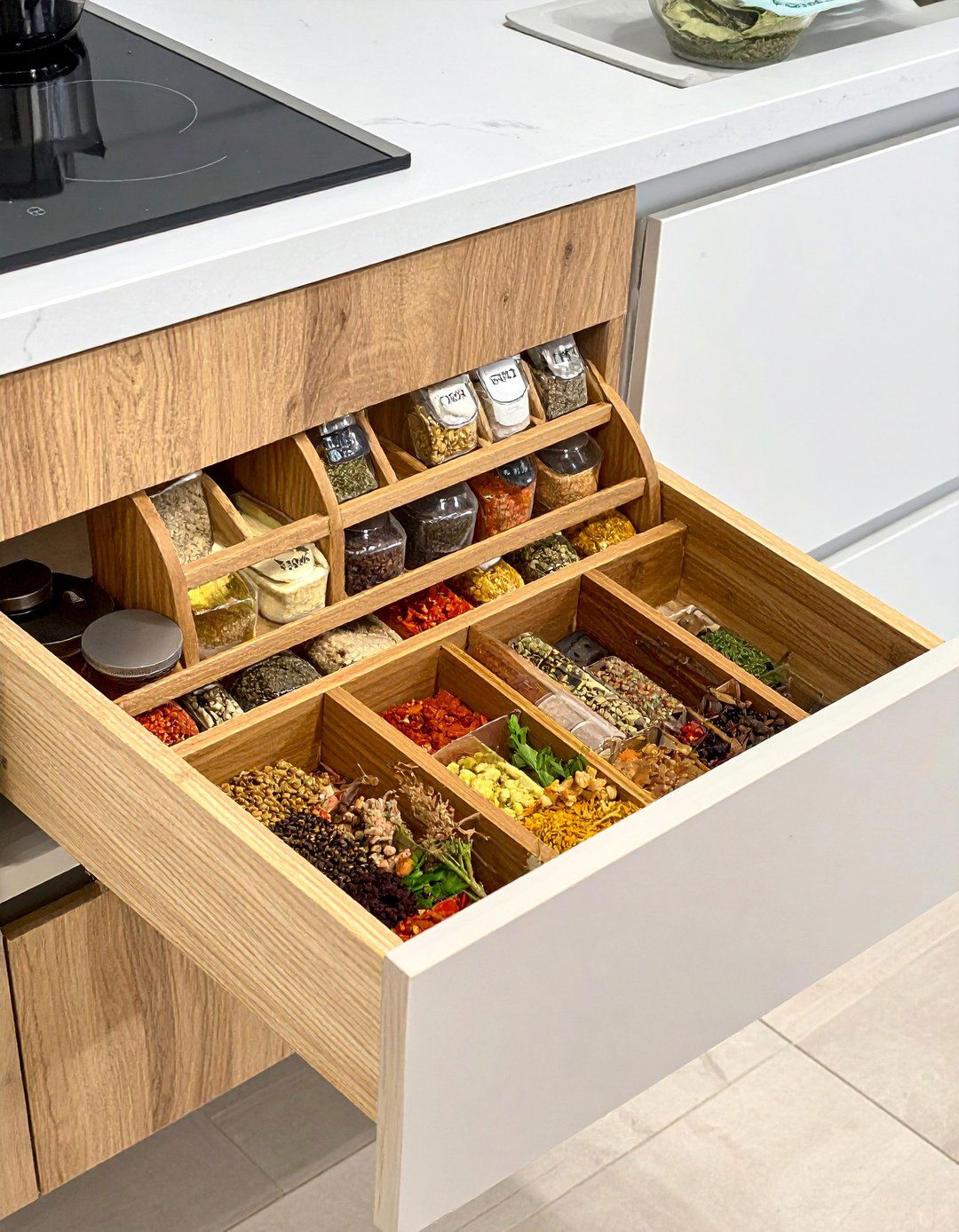 Angled Drawer Insert Spice Rack - 40 Creative Spice Rack Ideas for Organized Kitchens