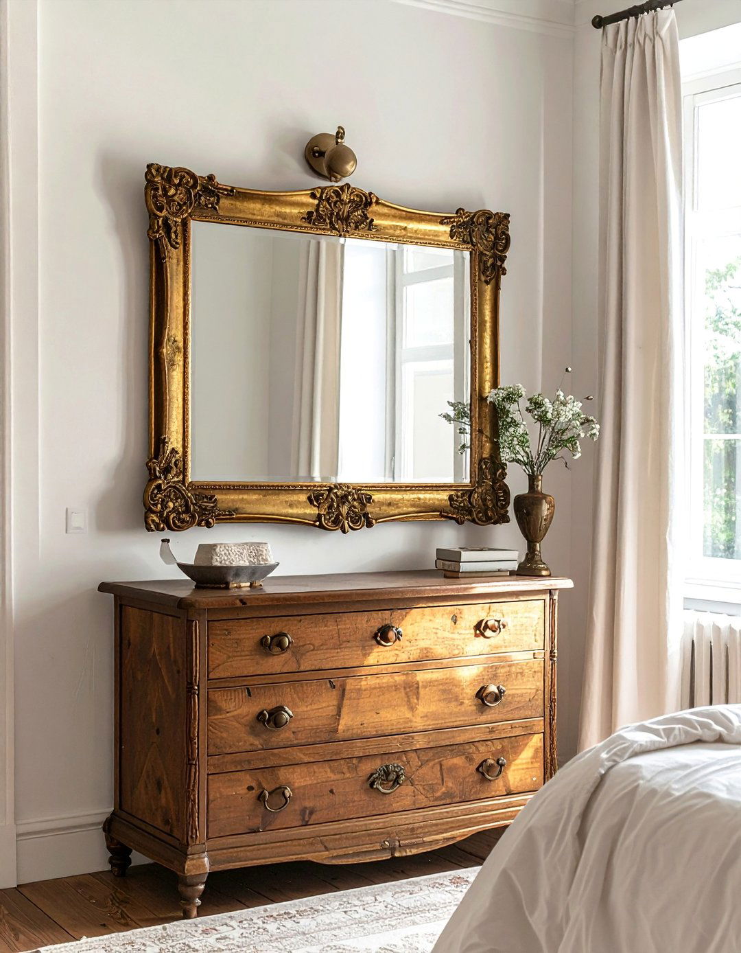 Antique Brass Mirror Luxury - 20 Mirror Over Dresser Ideas to Elevate Your Bedroom