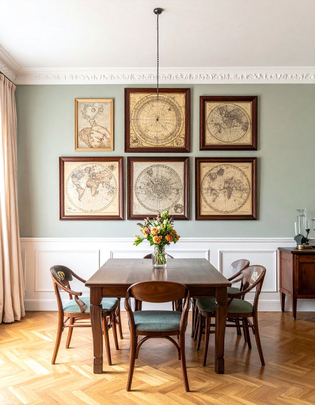 Antique Maps Dining Room Gallery Wall - 20 Dining Room Gallery Wall Ideas for Stylish Decor