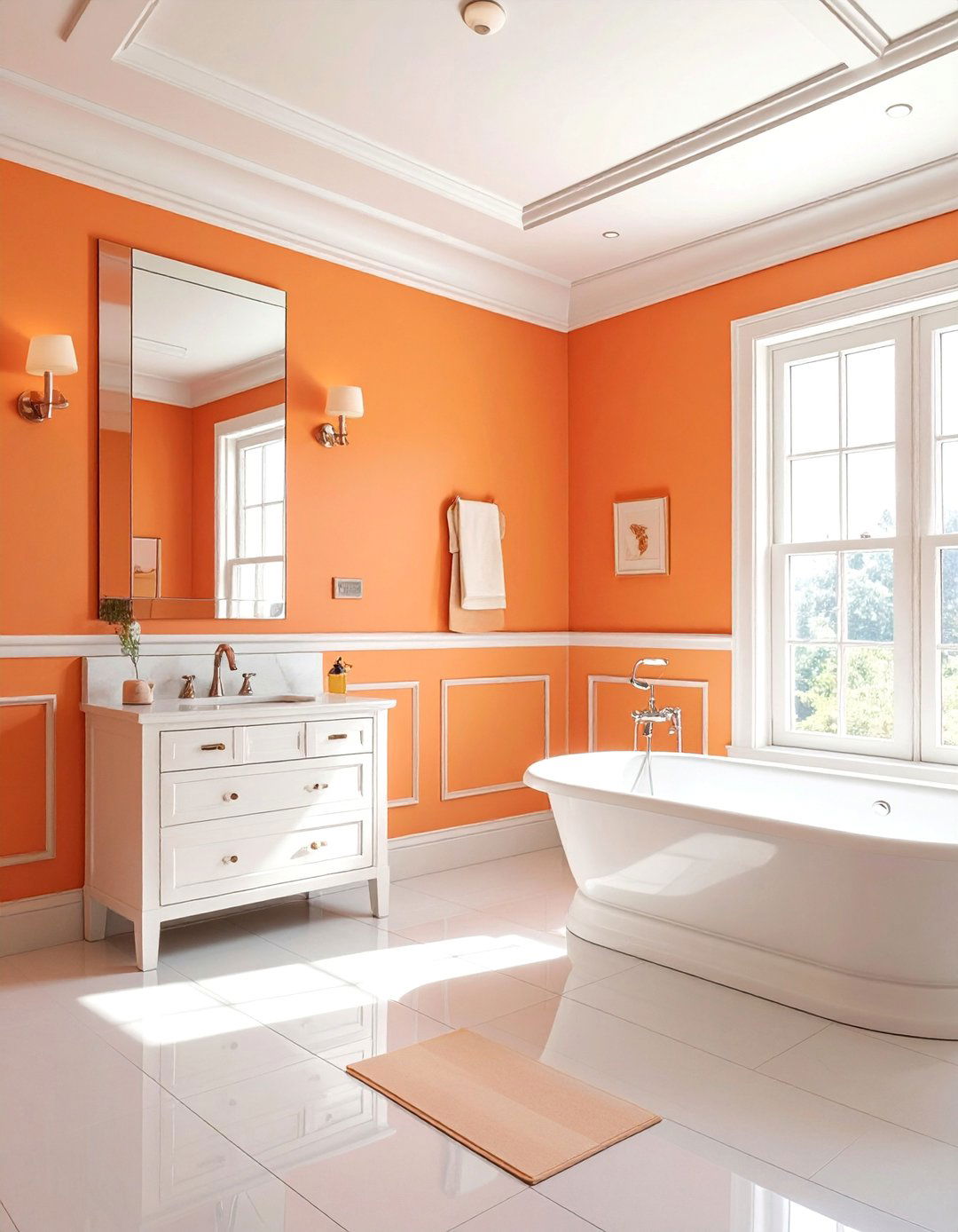 Apricot Orange Bathroom Walls - 15 Orange Bathroom Ideas for a Vibrant Makeover