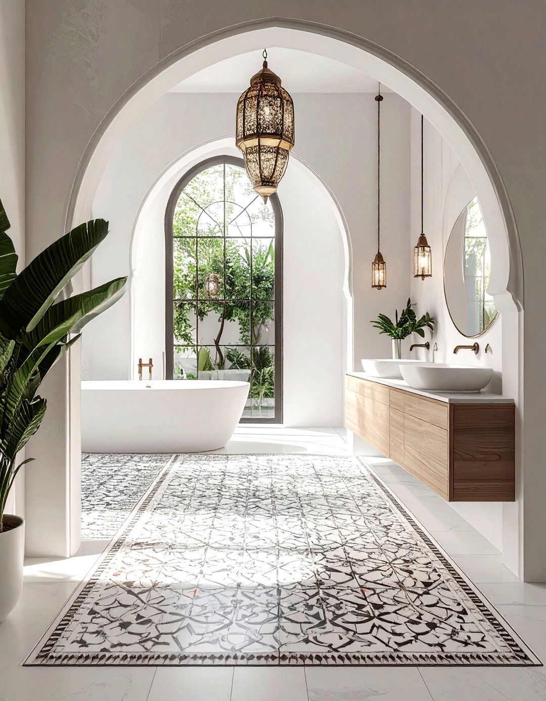 Arabesque Lantern Mosaic Floor - 20 Bathroom Mosaic Floor Tile Ideas for a Stunning Look