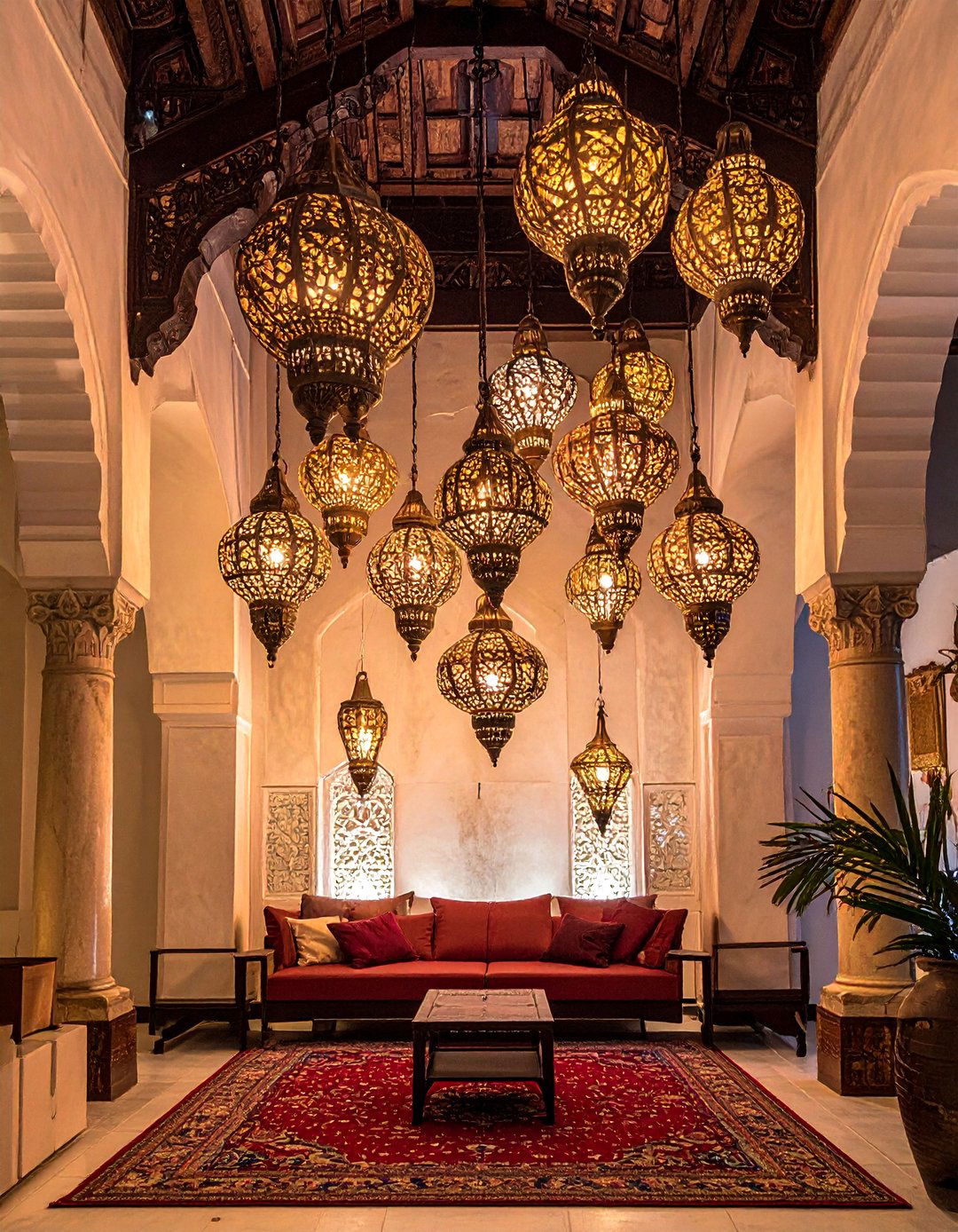 Arabic Interior Design Illuminated by Fanoos Lanterns - 20 Arabic Interior Design Ideas for a Luxurious Home